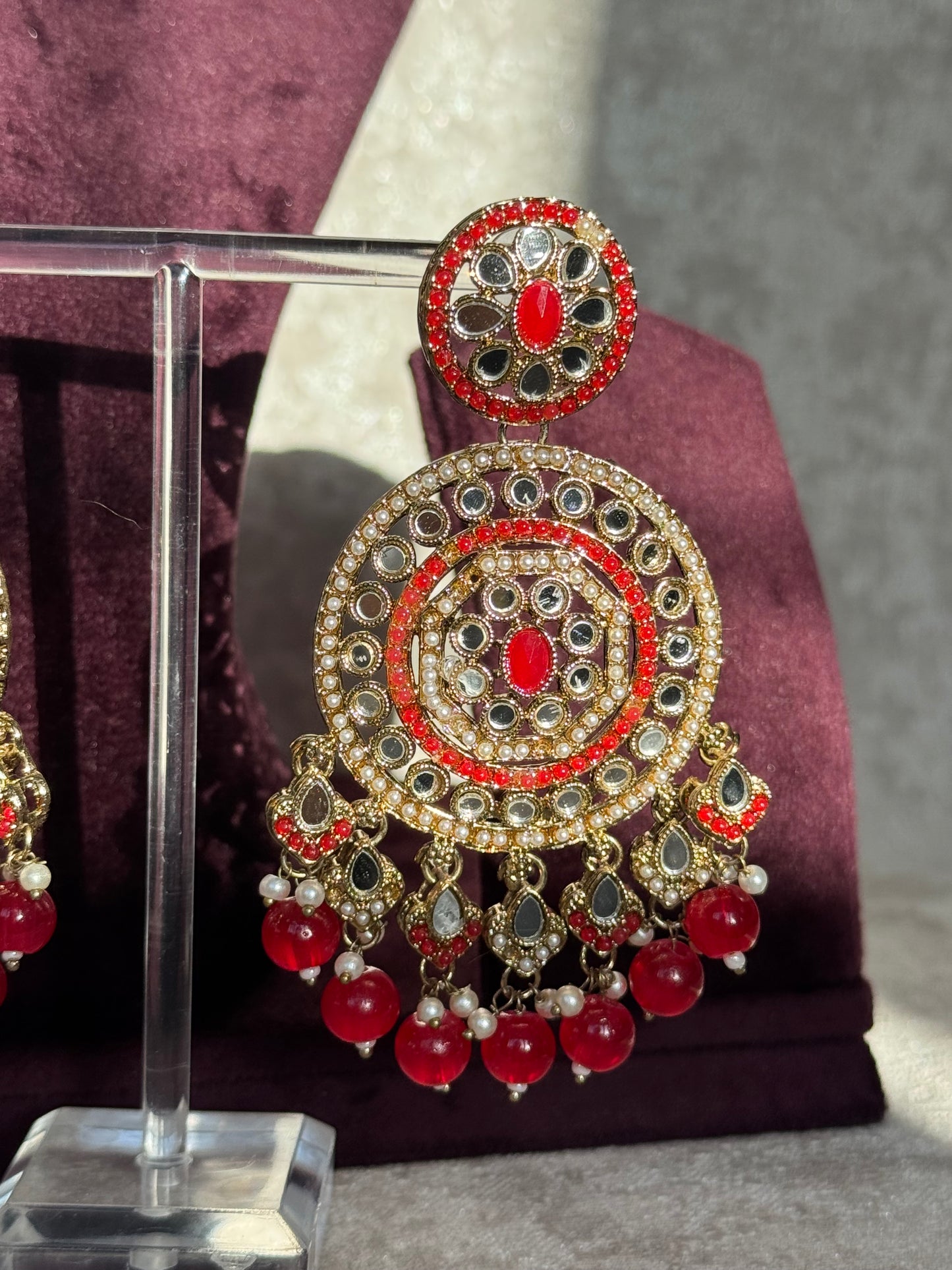 Mirror Work Choker Set | Choker, Earrings, Tikka