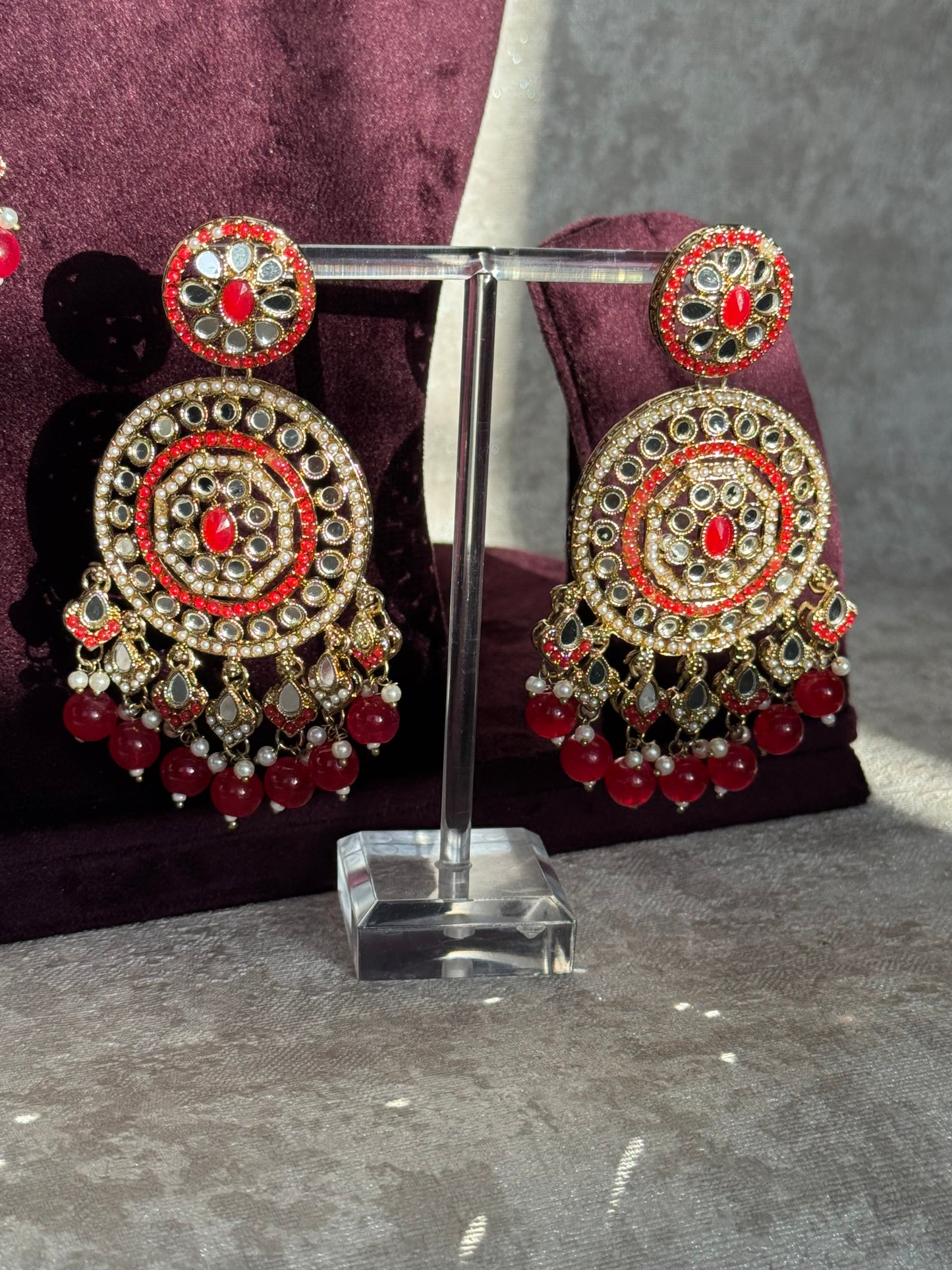 Mirror Work Choker Set | Choker, Earrings, Tikka