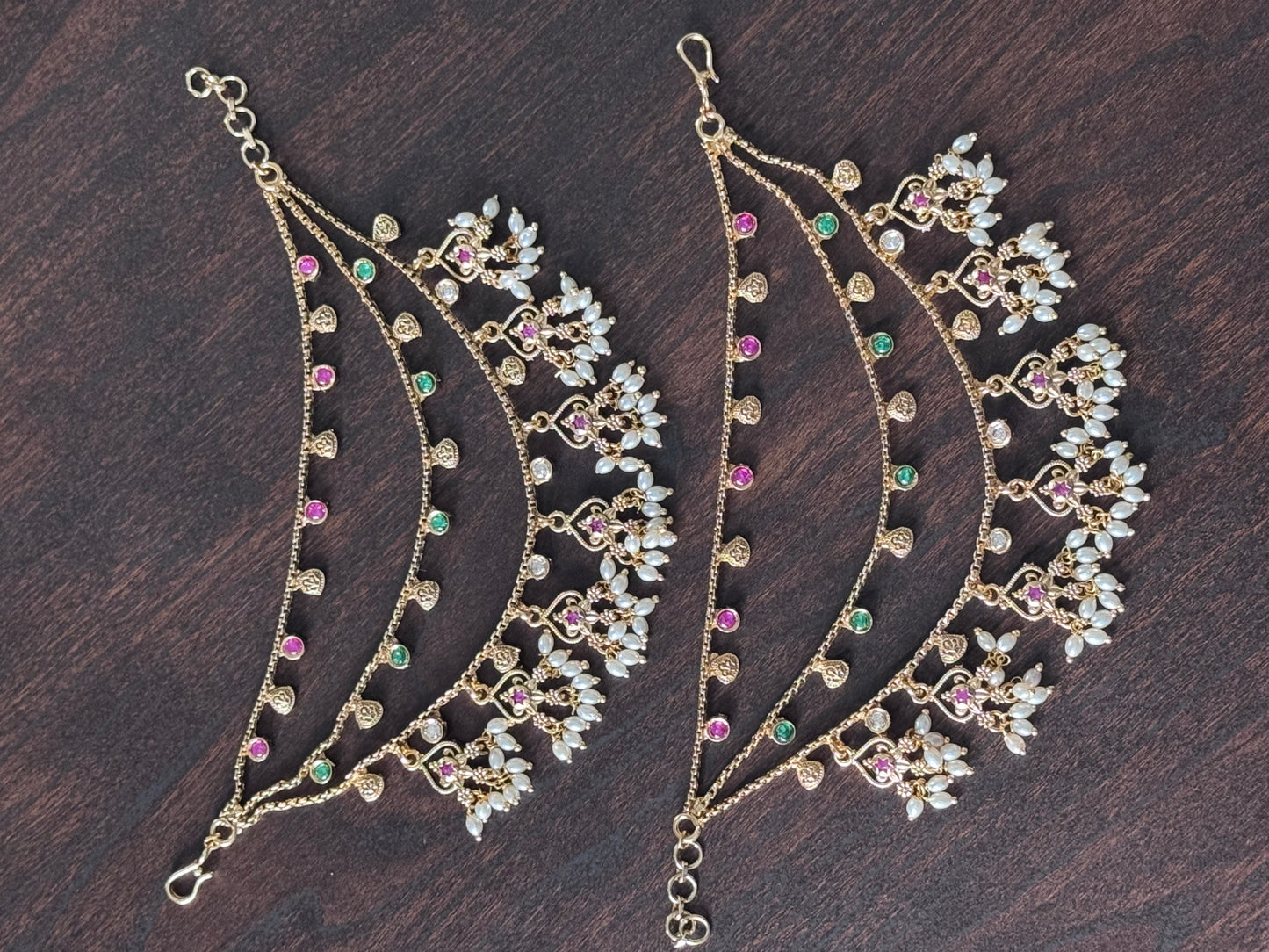 Gold Plated Moti Sahara (Ear Chain) | The Tara Collection