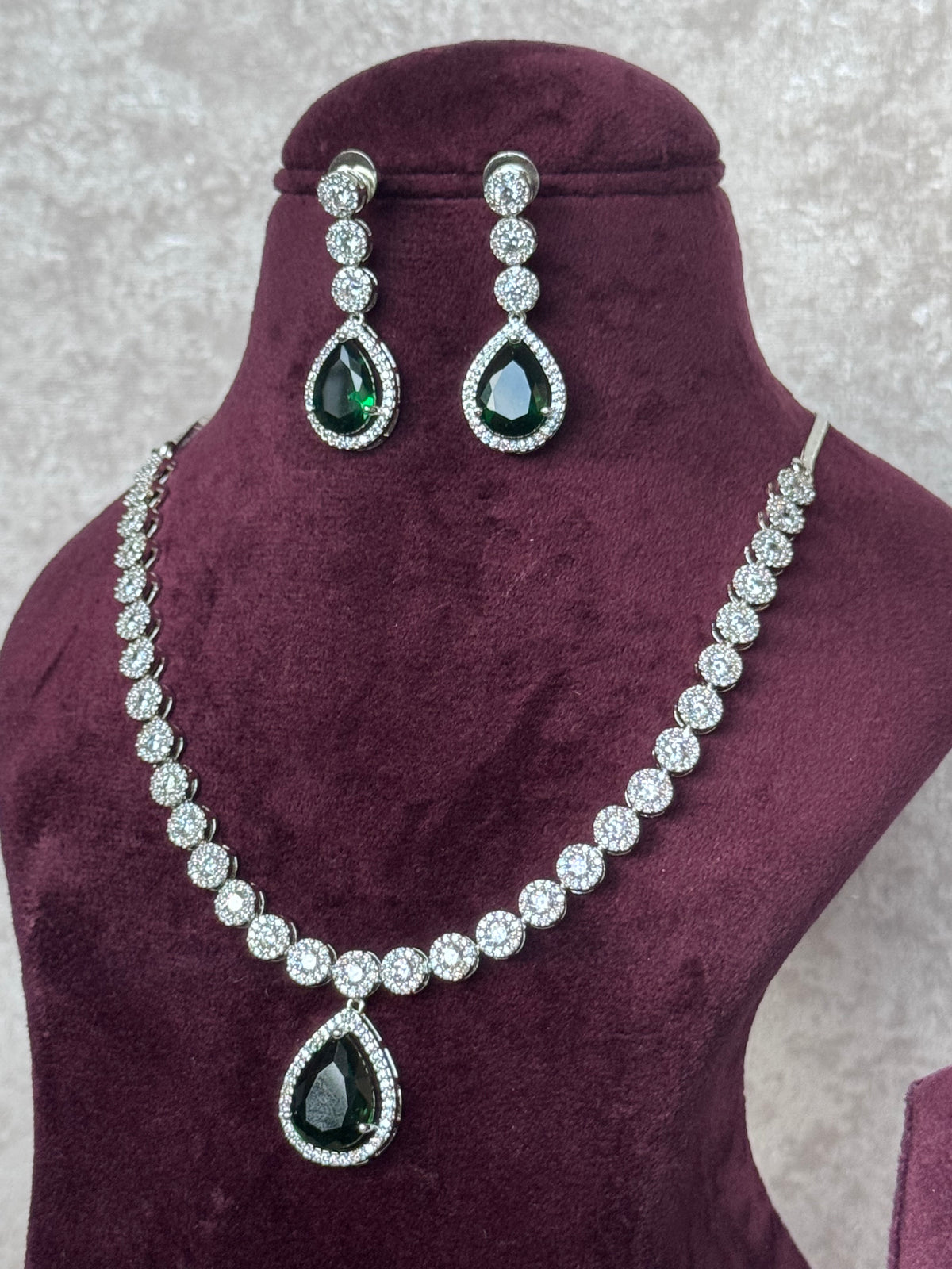 Amaya - American Diamond Necklace Set | The Tara Collection