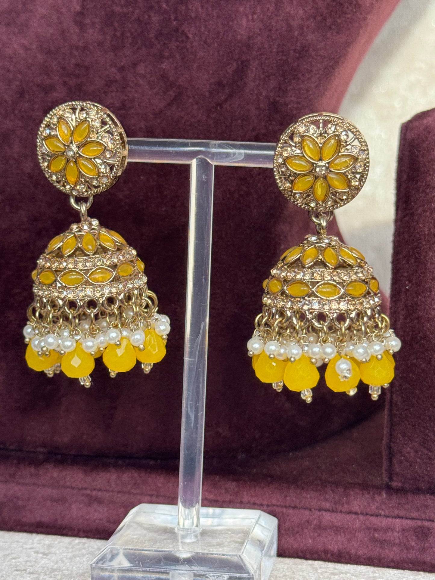 Crystal Beaded Necklace Set (with earrings & tikka)