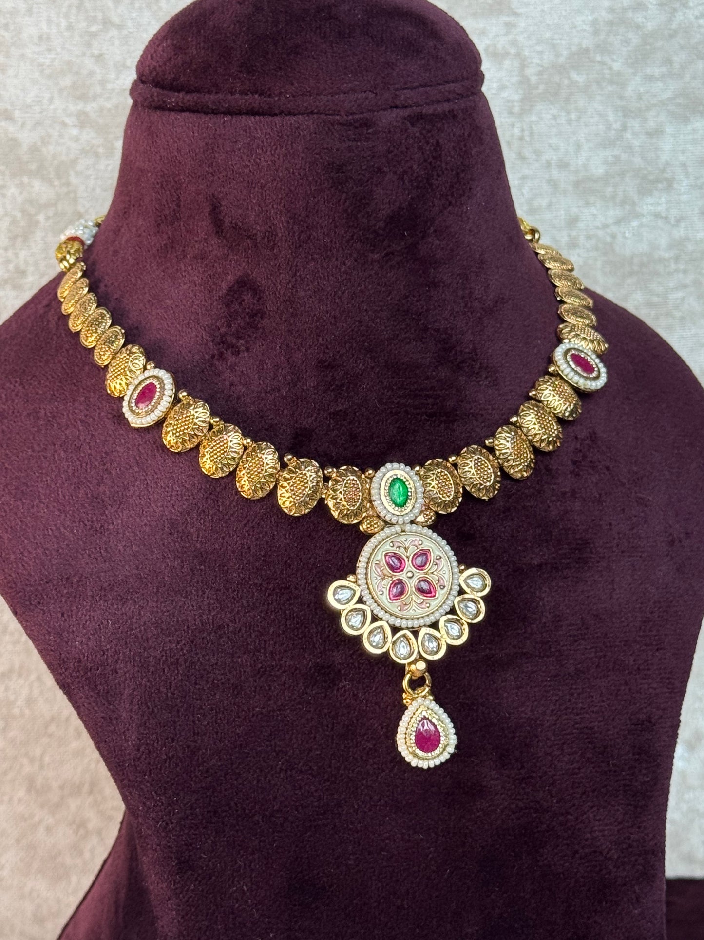 Heritage Meenakari Necklace Set with earrings