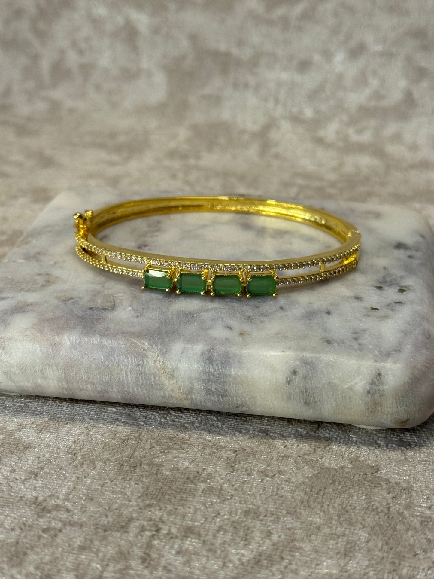 AD & Gold Openable Bangle