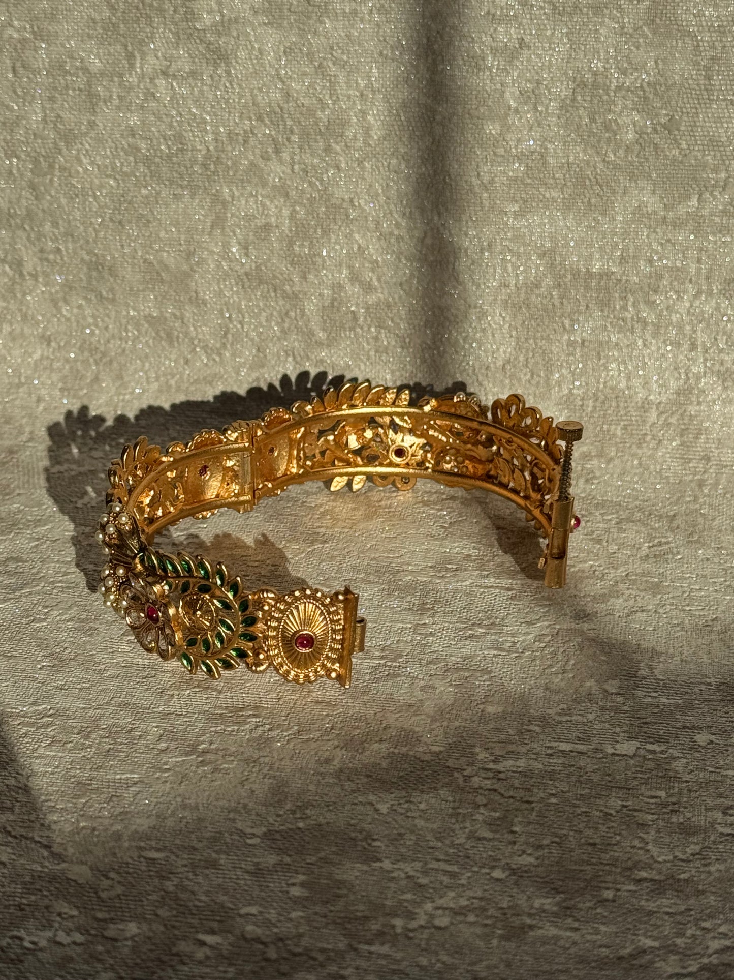 Antique Meenakari Bangles with Matte Gold Plating (set of 2)