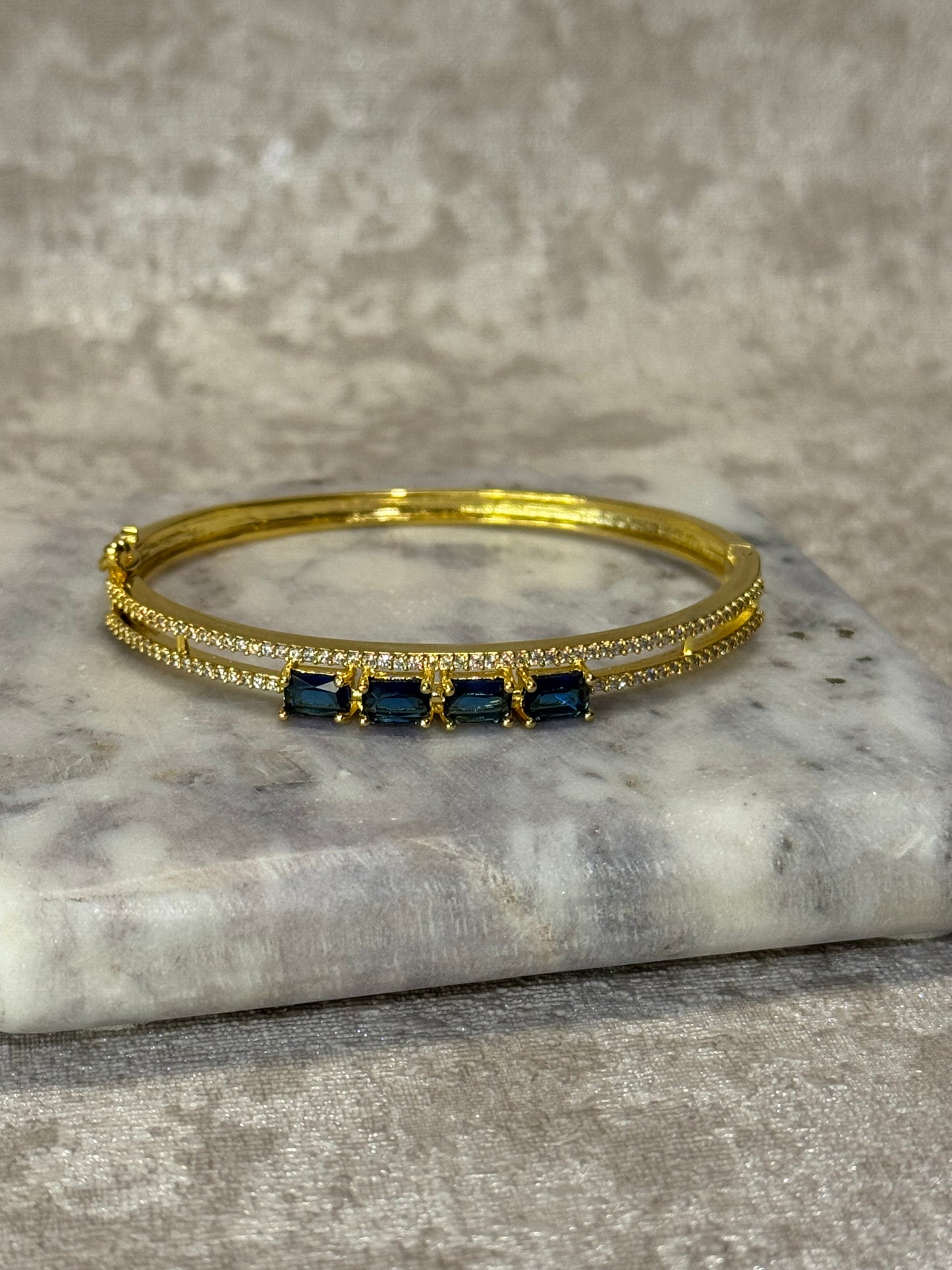 AD & Gold Openable Bangle