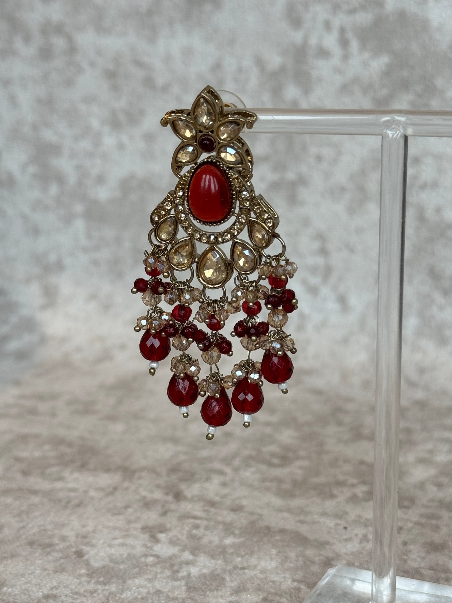 Polki Statement Oval Stone Earrings
