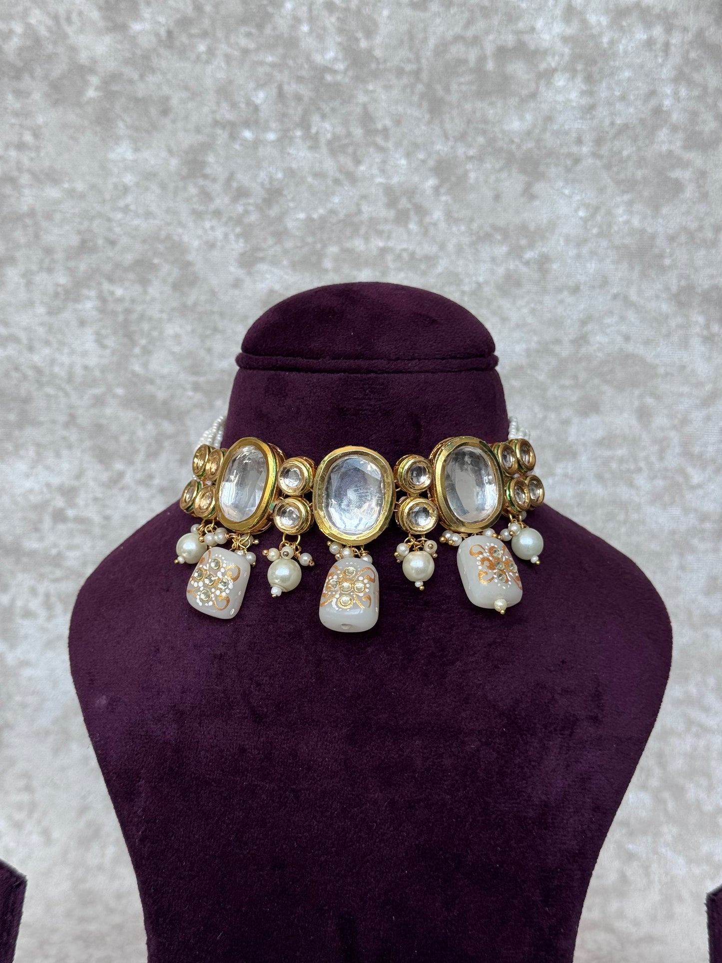 Ivory Kundan Choker Set | The Tara Collection