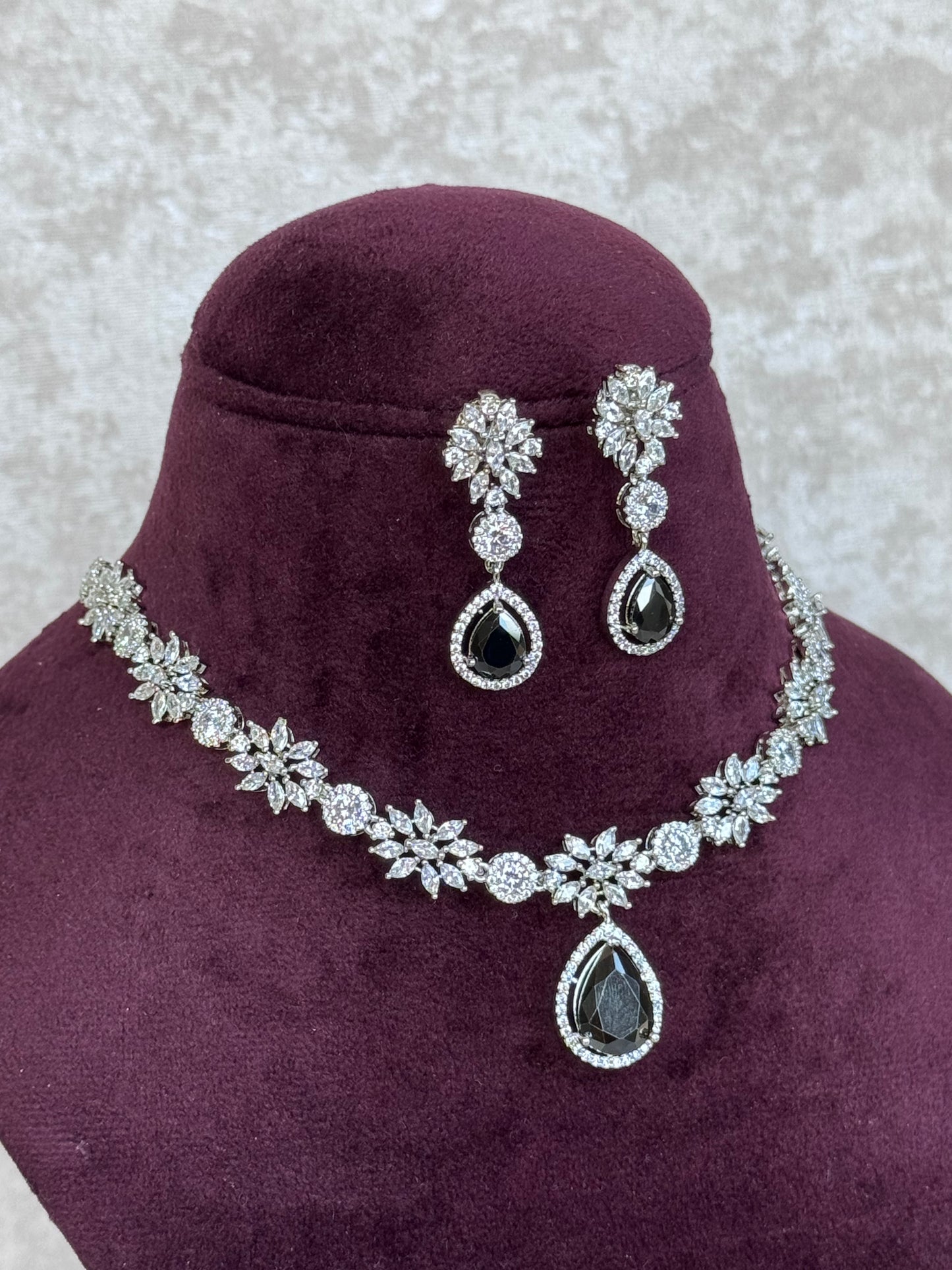 AD Floral Necklace Set | The Tara Collection