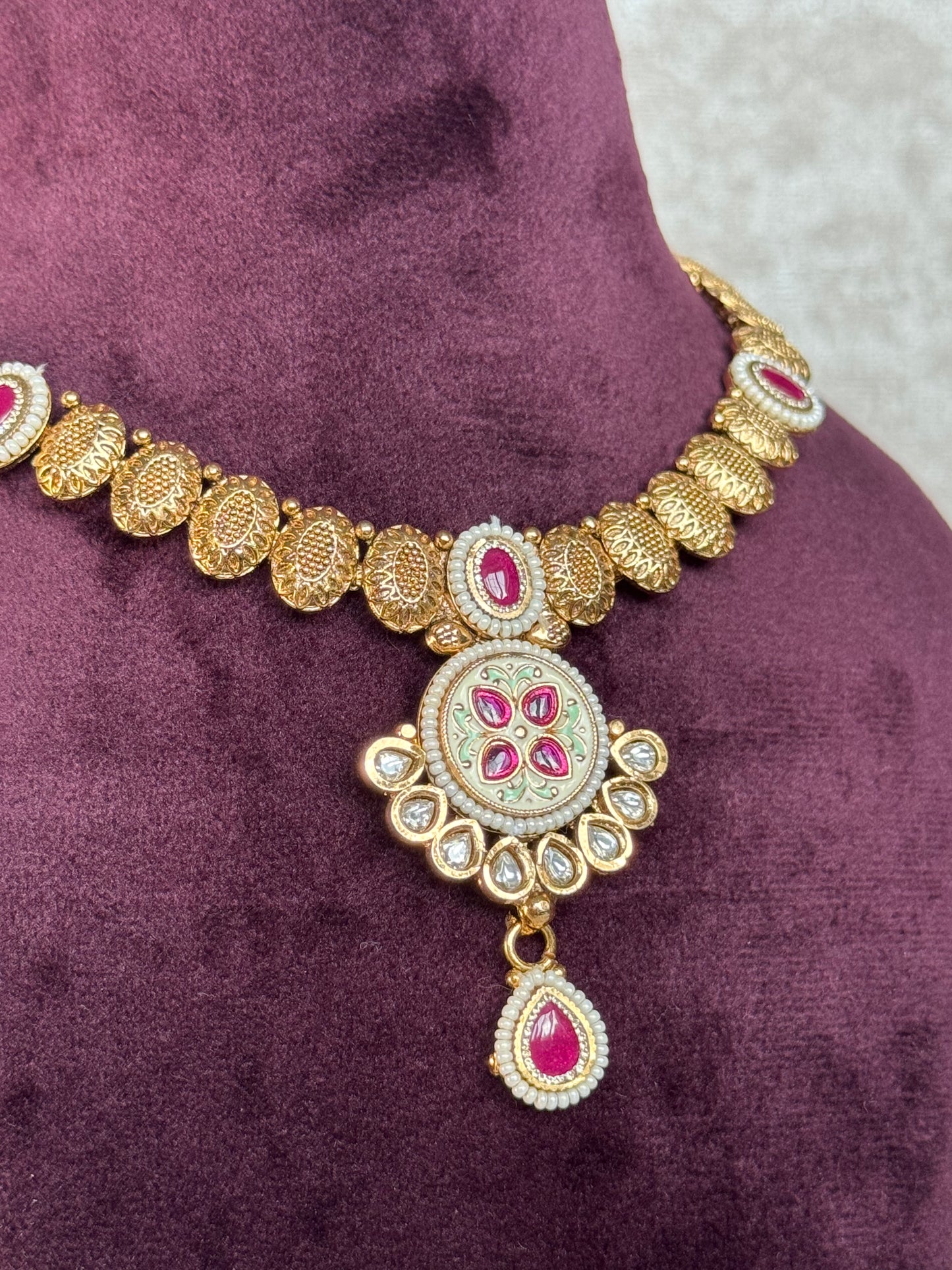 Heritage Meenakari Necklace Set with earrings