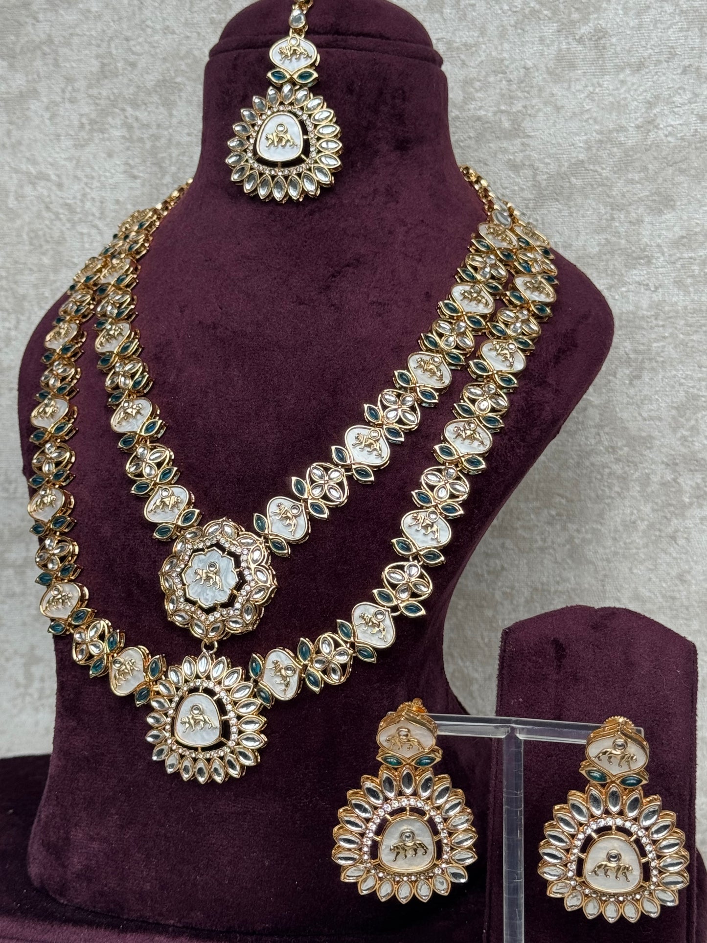 Double Layer Sabyasachi Inspired MOP and Kundan Necklace Set | The Tara Collection