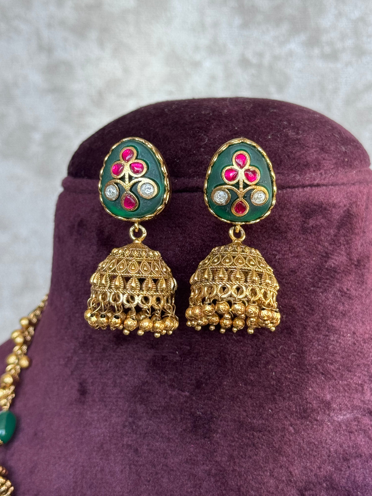 Aaradhya - Antique Rajwadi Elephant Long Necklace Set | The Tara Collection