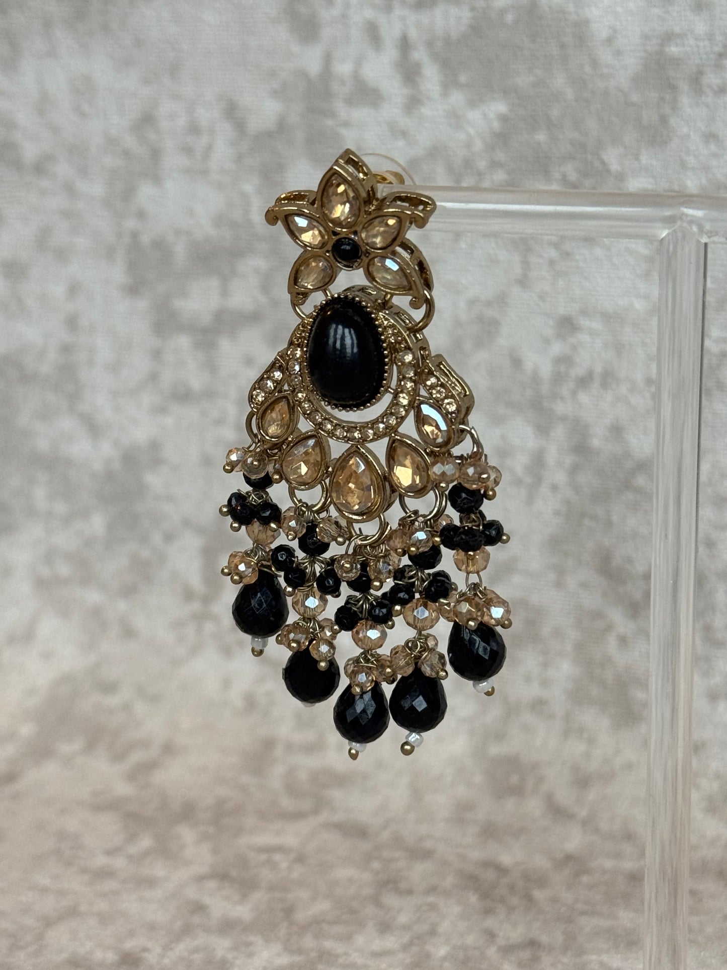 Polki Statement Oval Stone Earrings