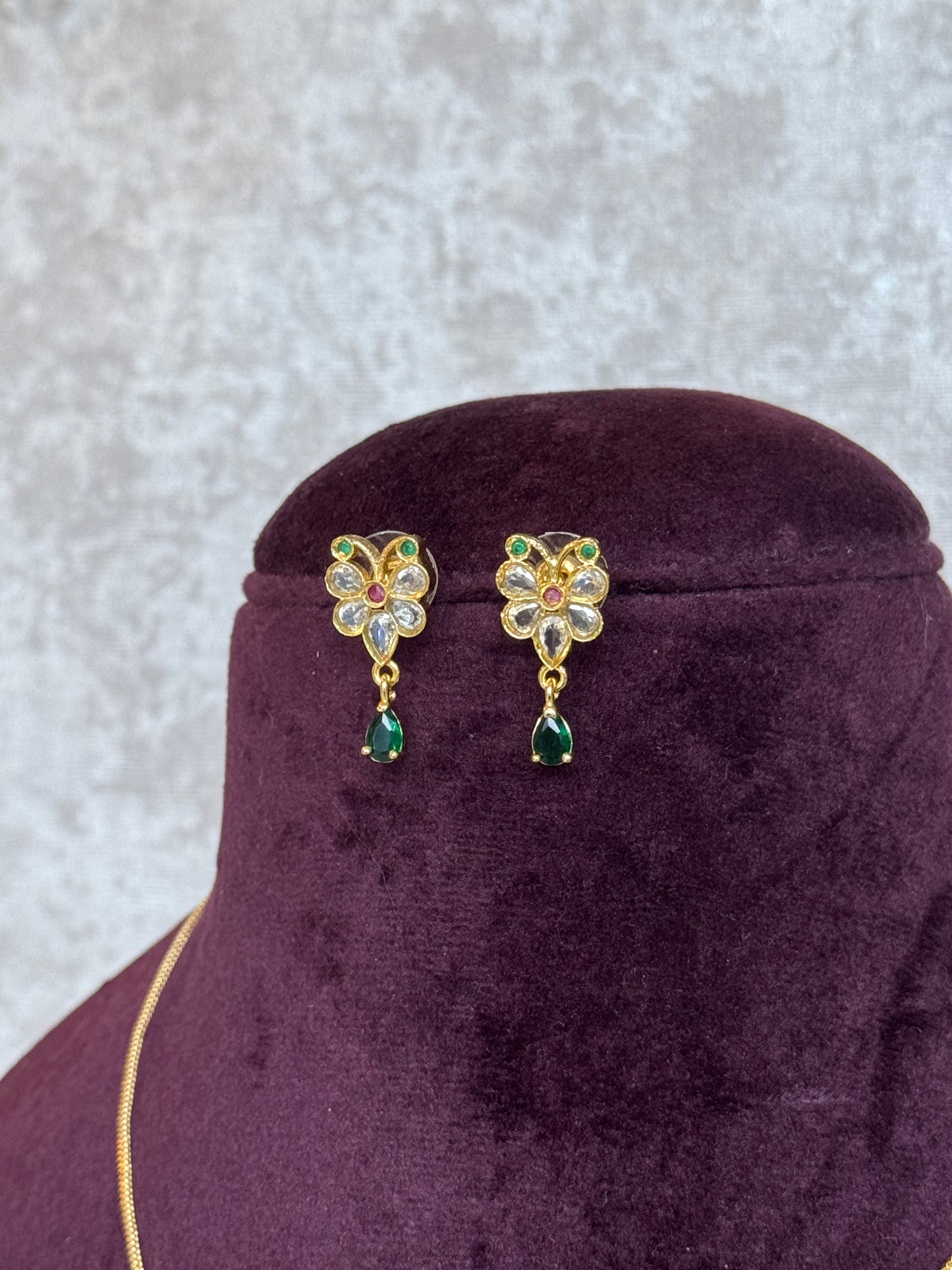 Dainty Gold Pendant Set | Necklace & Studs | The Tara Collection
