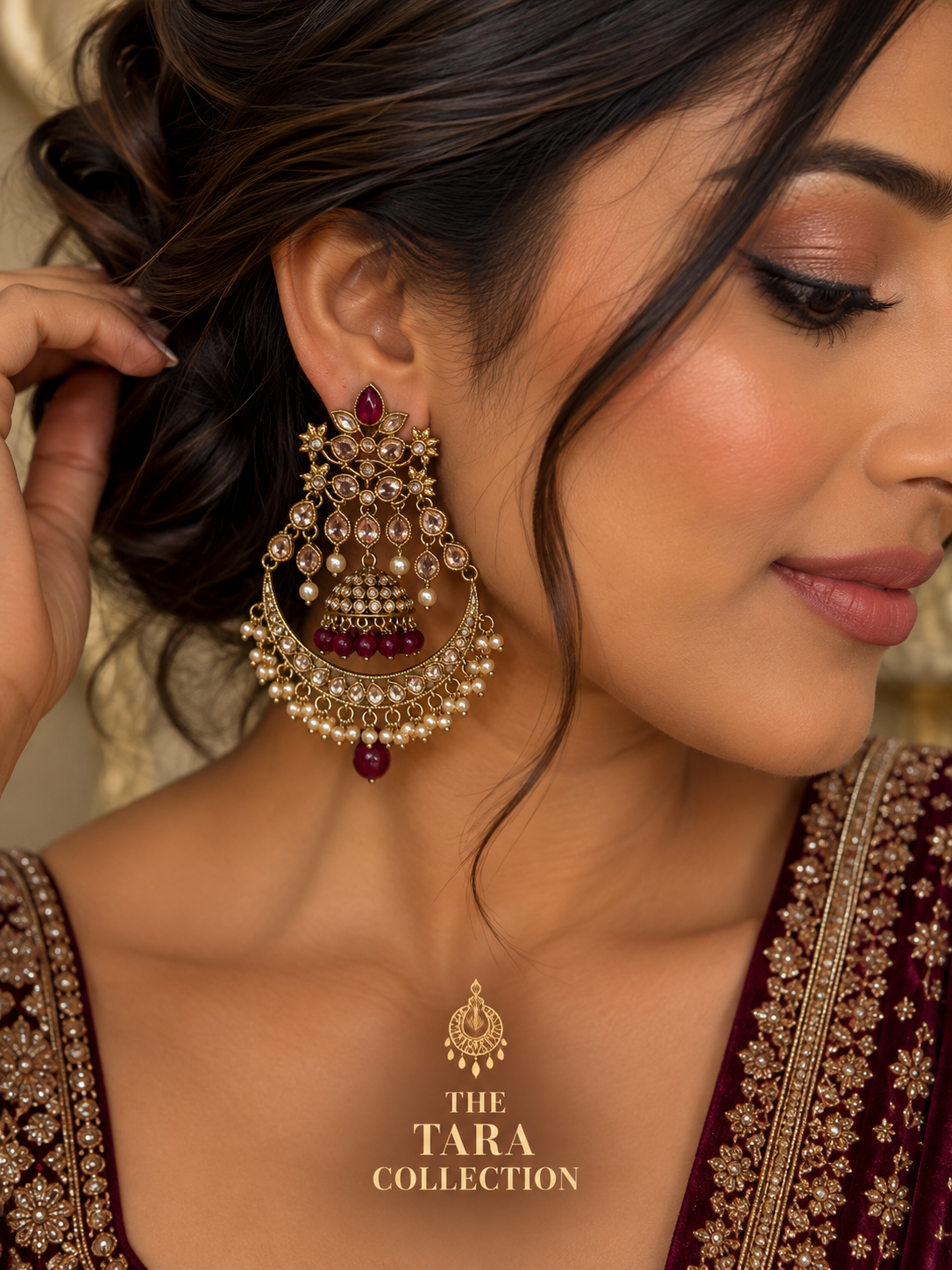 Leela – Chandbali Jhumka Earrings | The Tara Collection