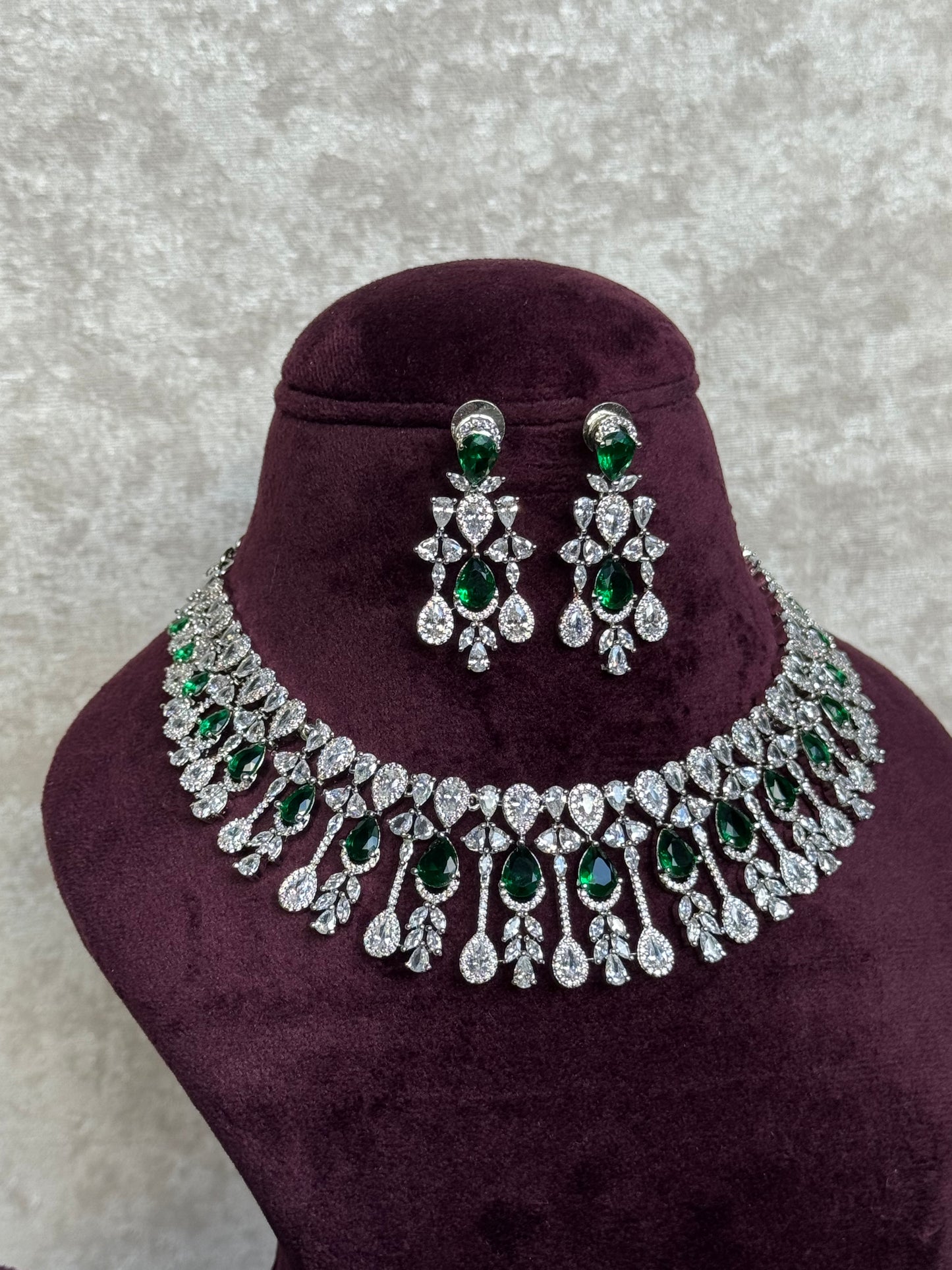 AD Necklace Set | With Statement Earrings