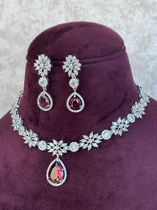 AD Floral Necklace Set | The Tara Collection