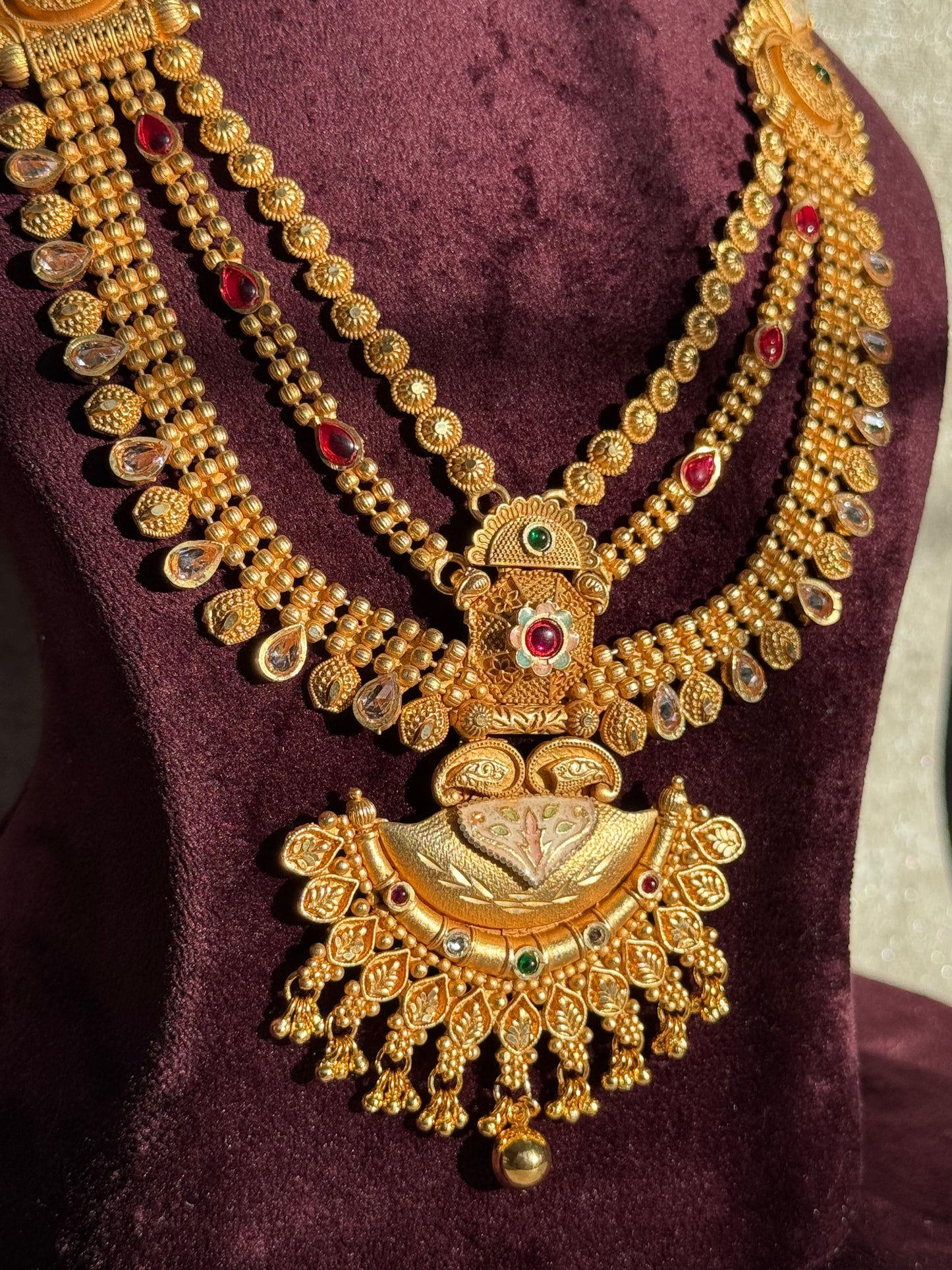 Heritage Mala Necklace Set | Multi-Chain Mala & Earrings