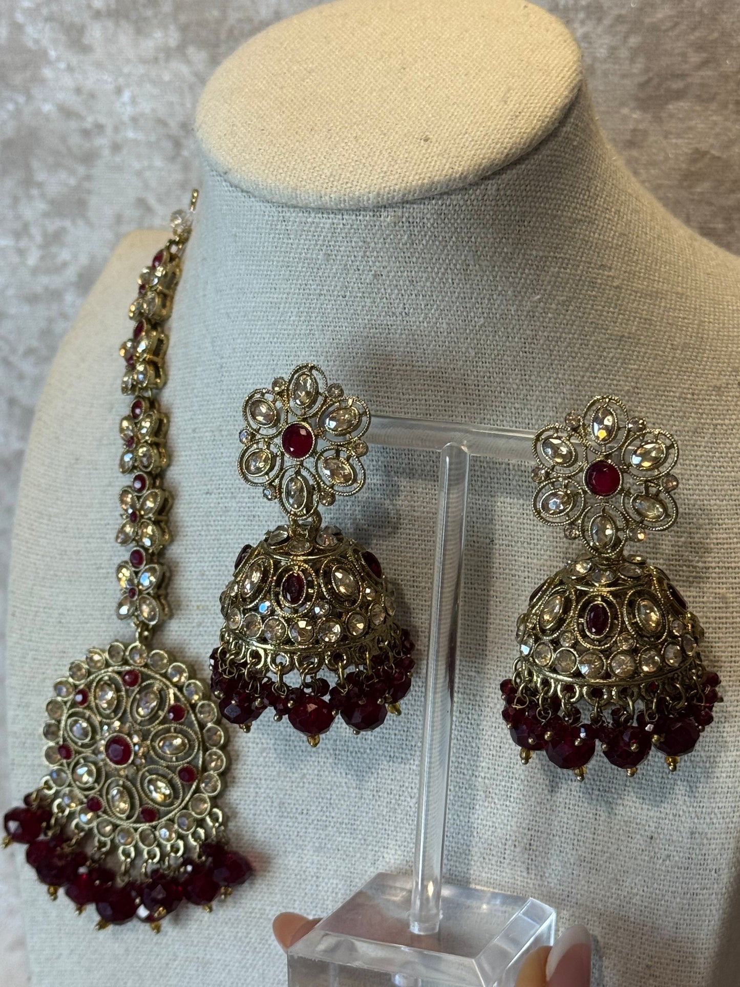 Polki Earring Tikka Set