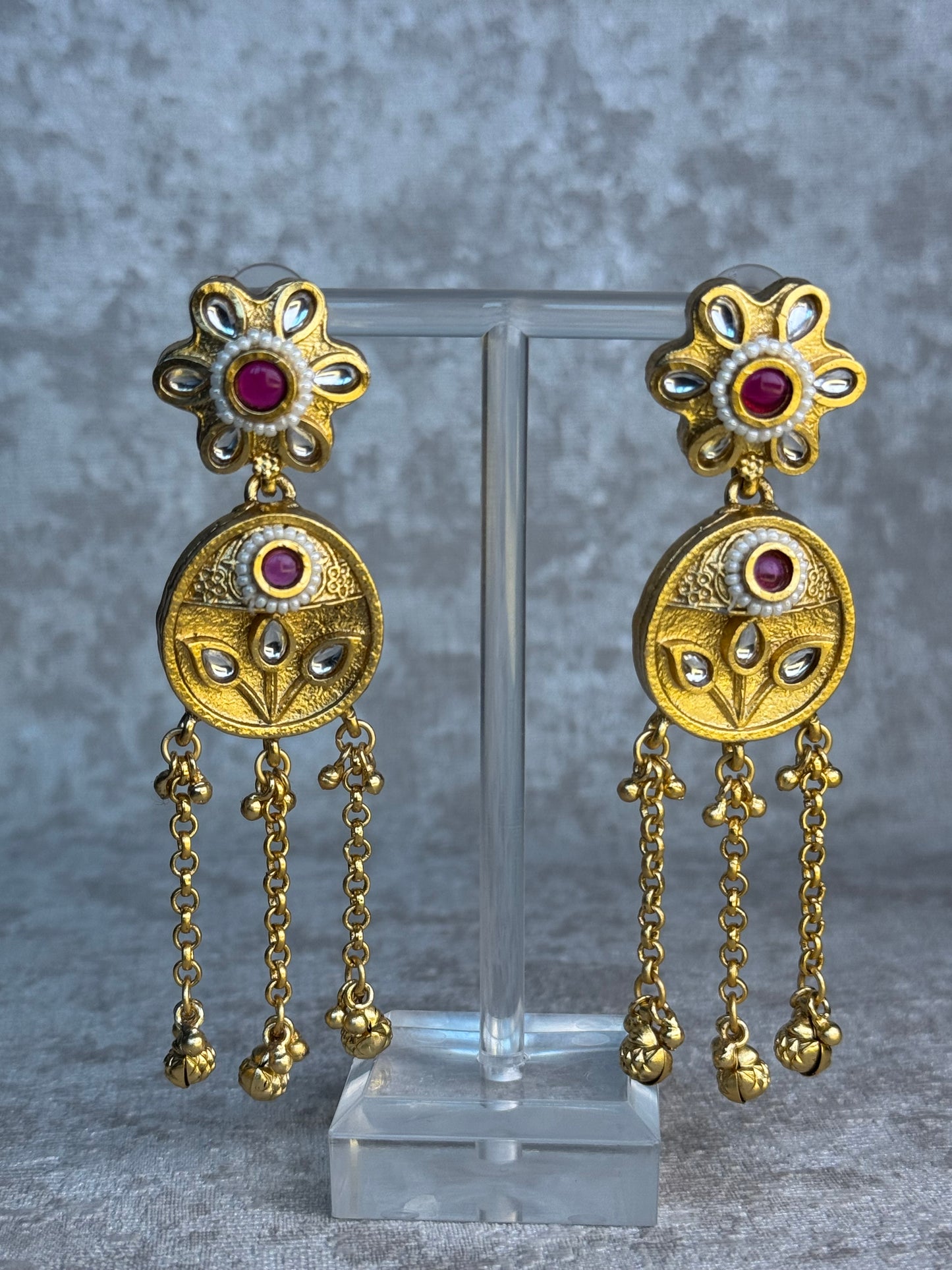 Round Ghungroo Dangling Earrings