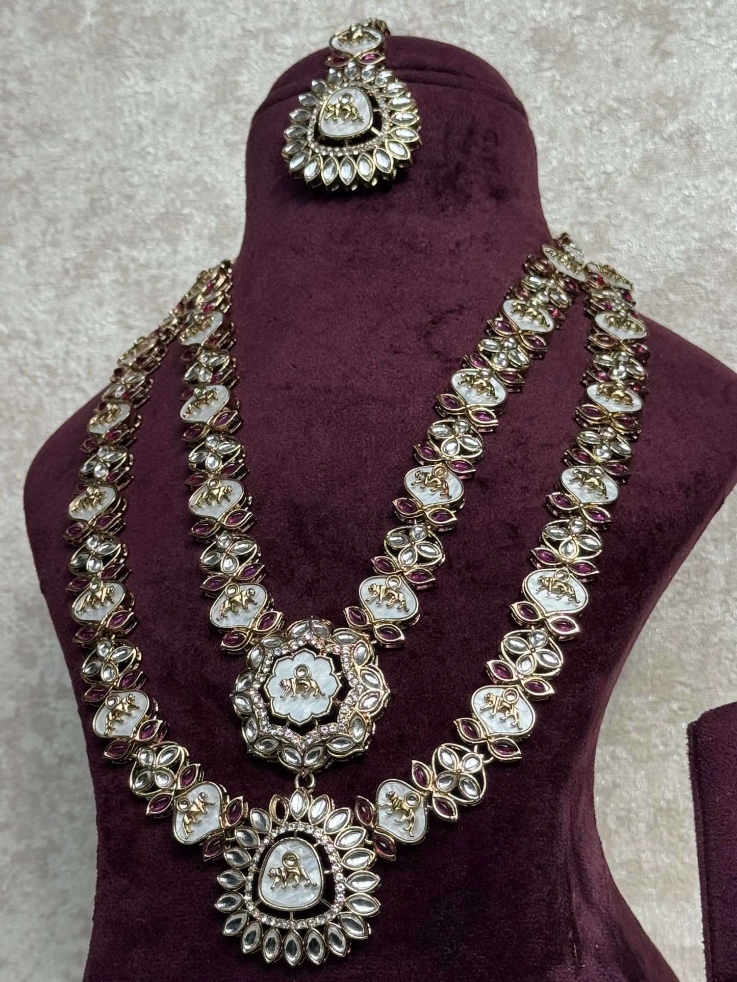 Double Layer Sabyasachi Inspired MOP and Kundan Necklace Set | The Tara Collection