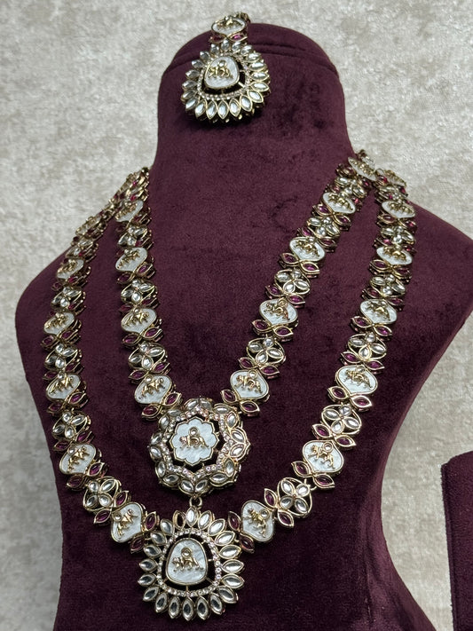 Double Layer Sabyasachi Inspired MOP and Kundan Necklace Set | The Tara Collection