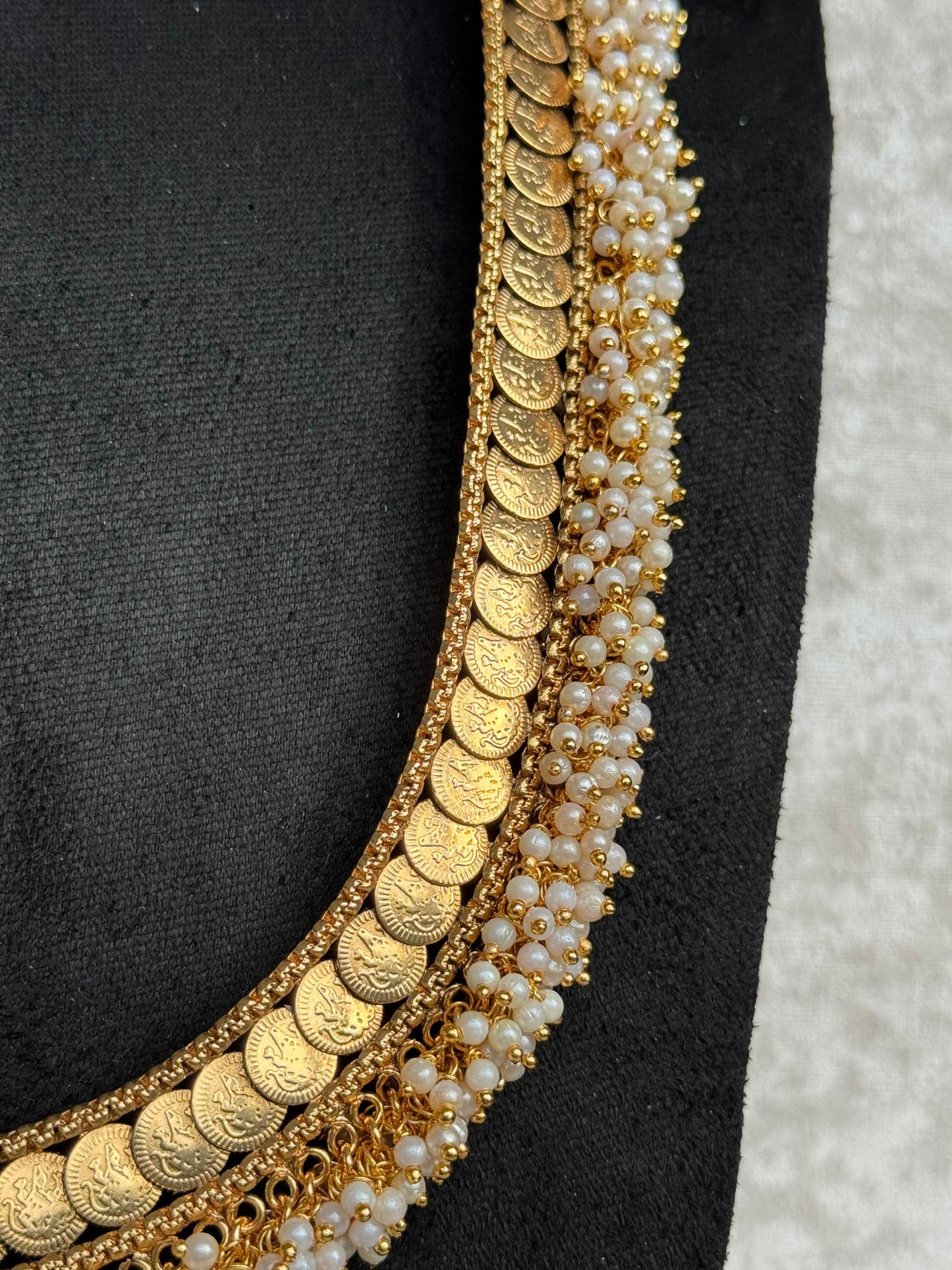 Clustered Pearl Temple Coin Mala Set | The Tara Collection