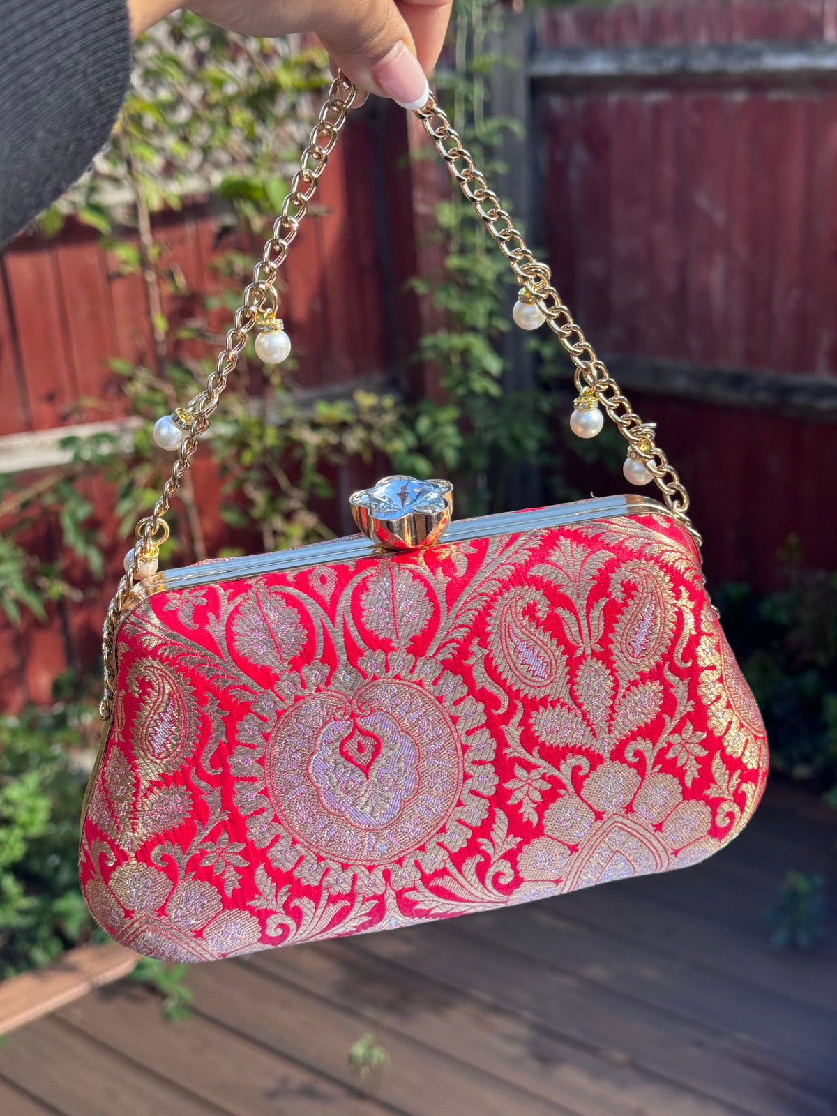 Kashvi Clutch Bag | Pure Banarasi Silk Clutch Purse | The Tara Collection