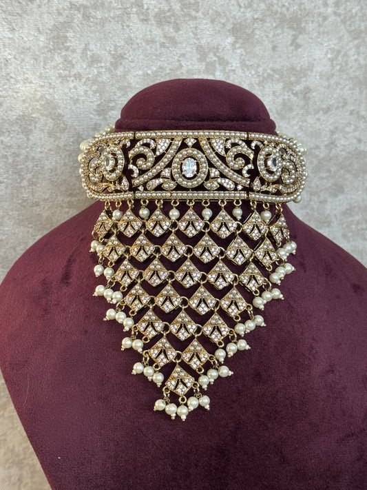 Waterfall Choker Set | Necklace, Earrings, Tikka