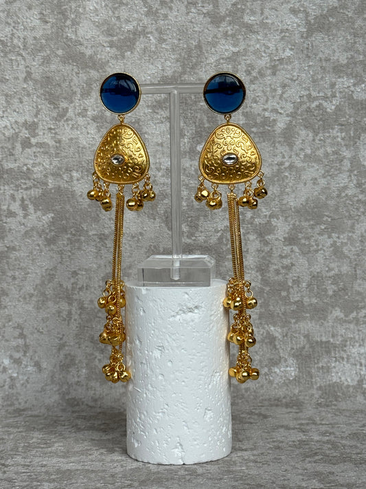 Kashmiri Ghungroo Round Stone Earrings | The Tara Collection