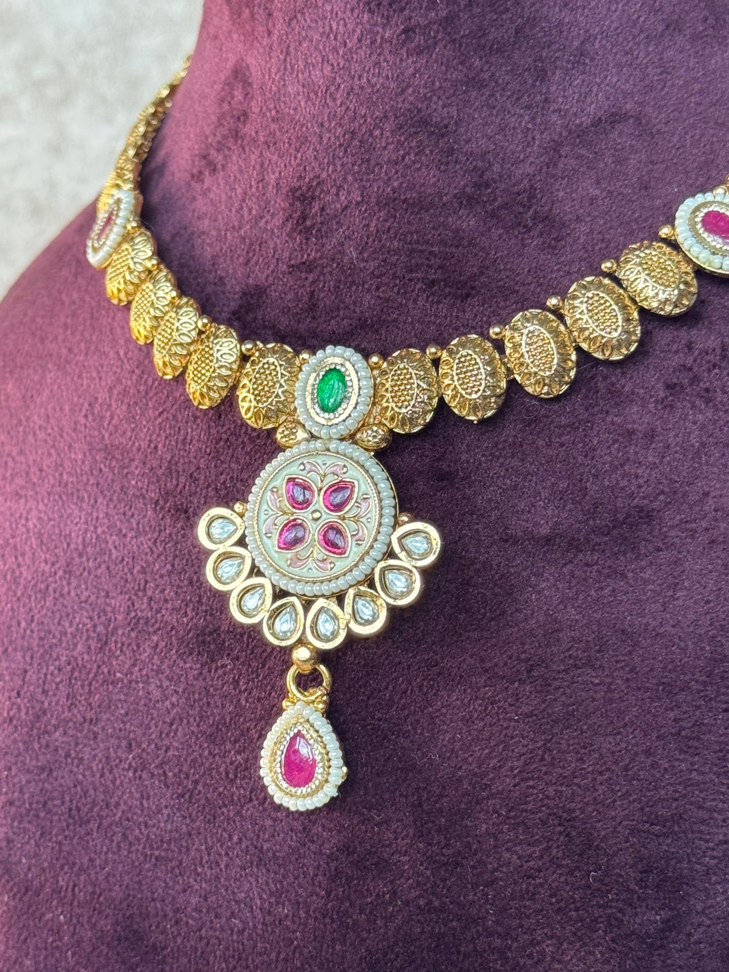 Heritage Meenakari Necklace Set with earrings
