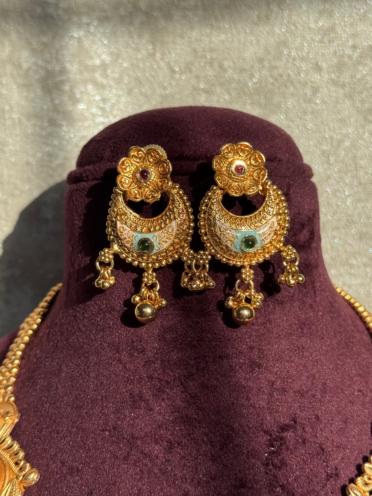 Heritage Mala Necklace Set | Multi-Chain Mala & Earrings