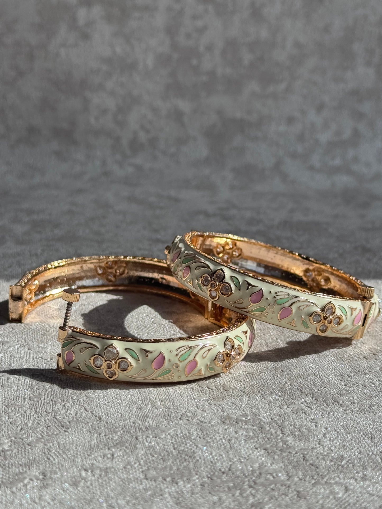 Meenakari Pastel Bangle Set of 2 | The Tara Collection