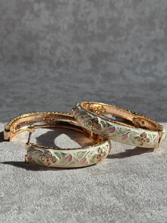 Meenakari Pastel Bangle Set of 2 | The Tara Collection