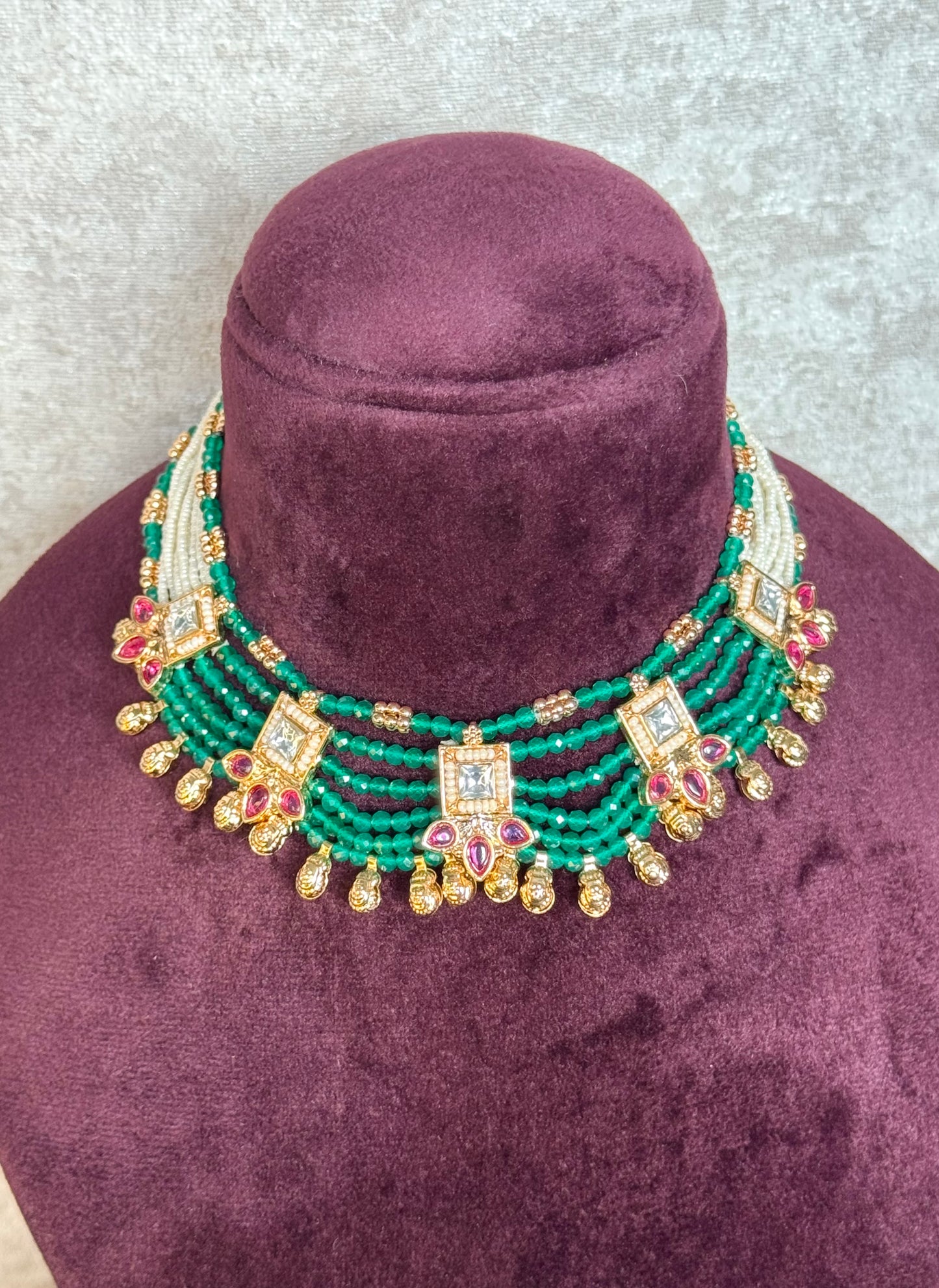 Rajwadi Choker Set with Jhumka earrings