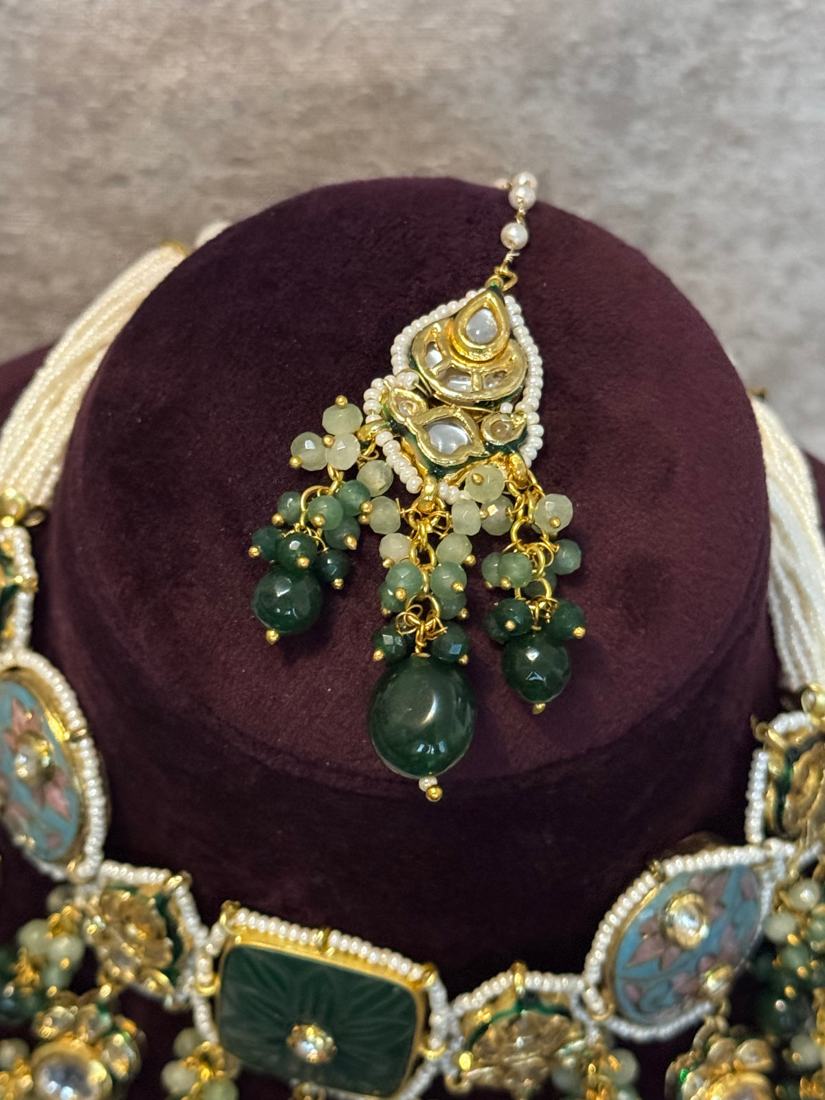 Ishani - Statement Meenakari & Kundan Necklace Set | The Tara Collection