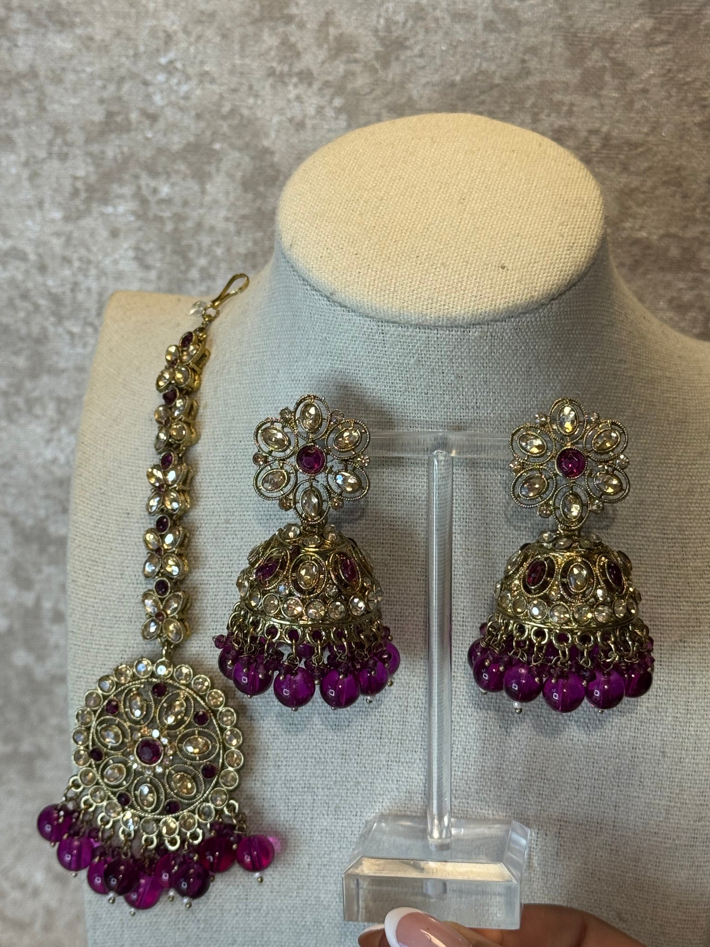 Polki Earring Tikka Set