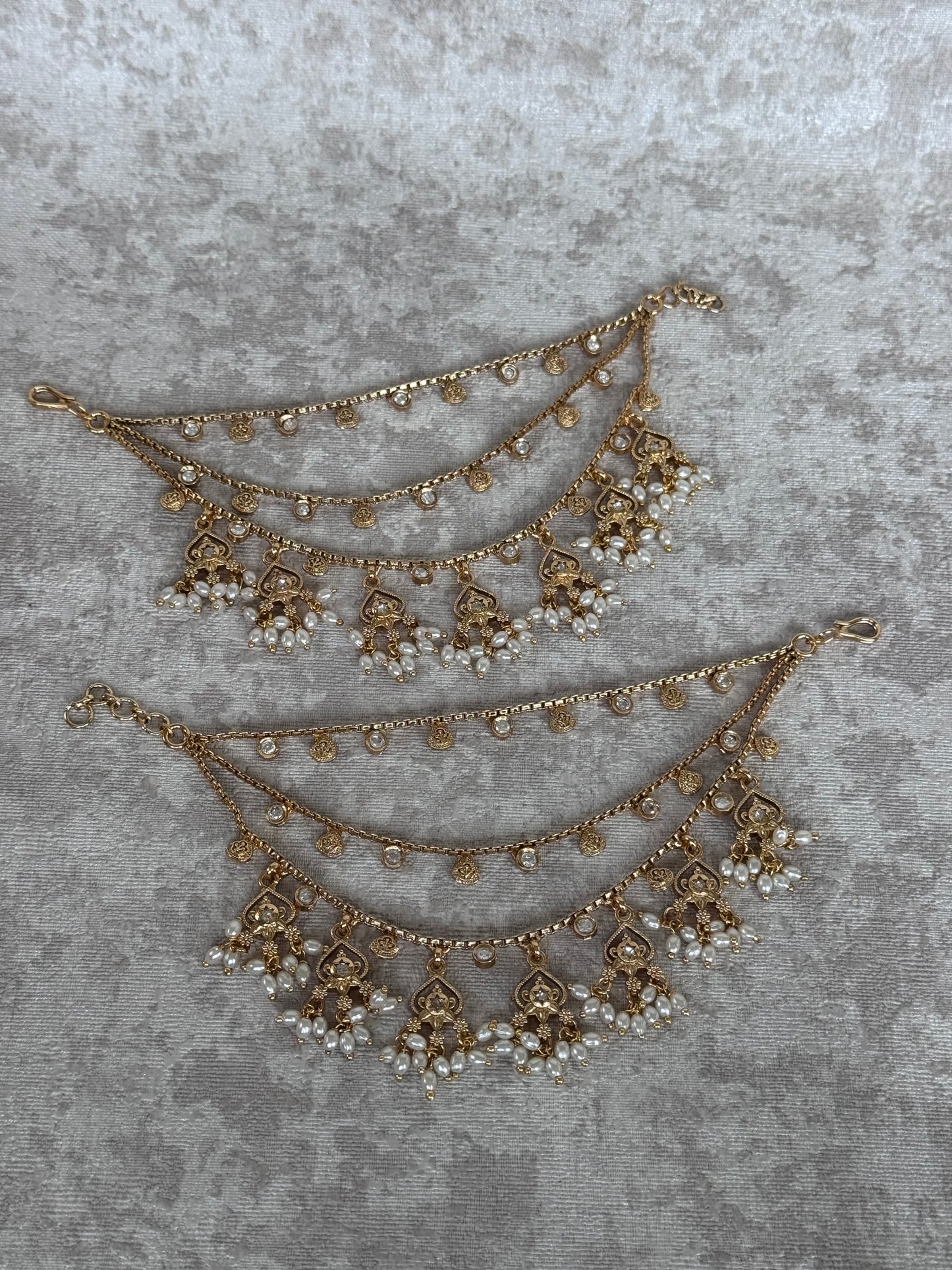 Gold Plated Moti Sahara (Ear Chain) | The Tara Collection