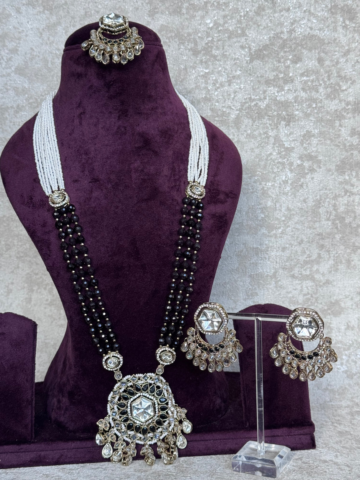 Rajvi - Pearl Long Necklace Set | The Tara Collection