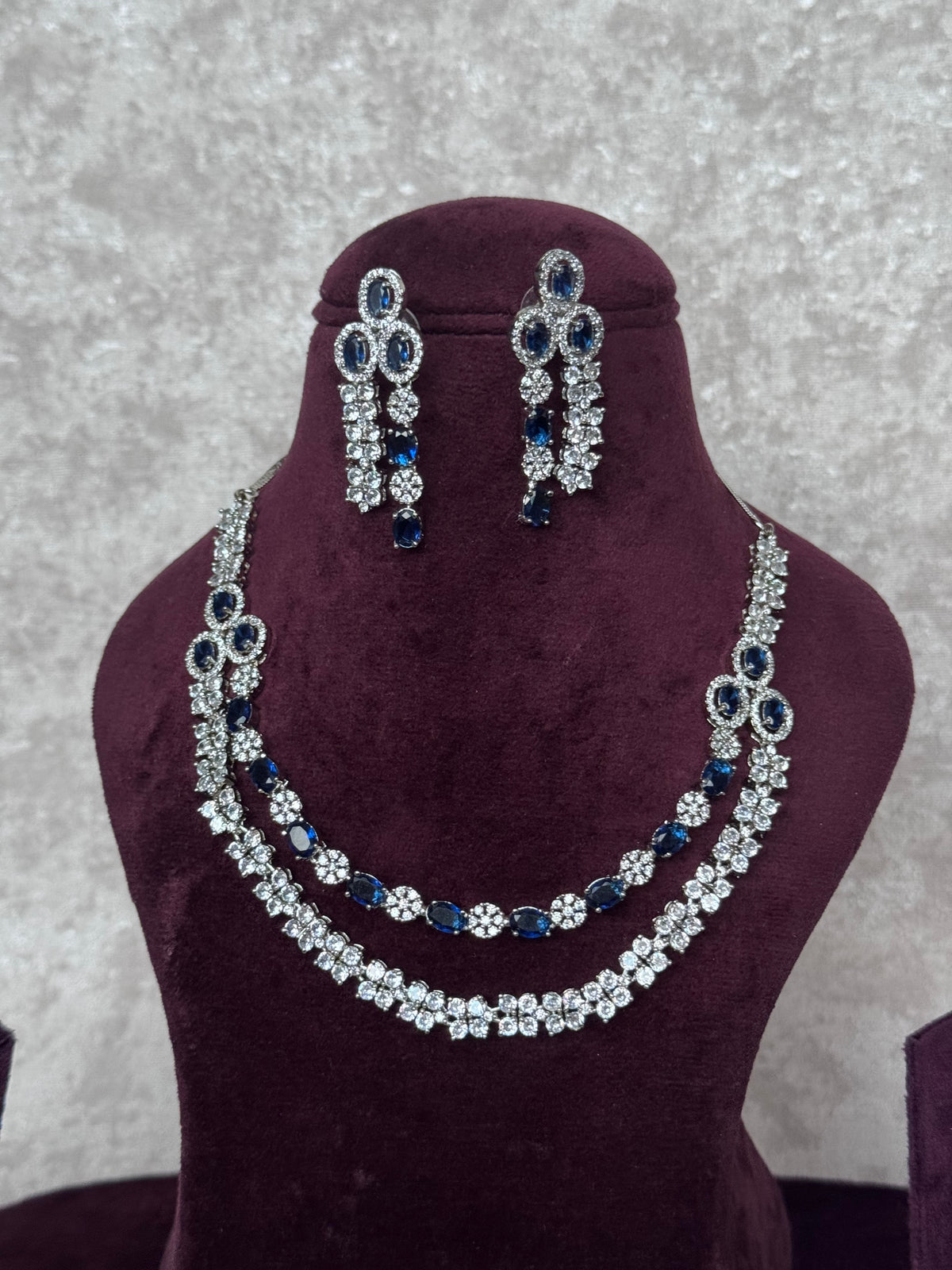 Ishita - American Diamond Necklace Set | The Tara Collection