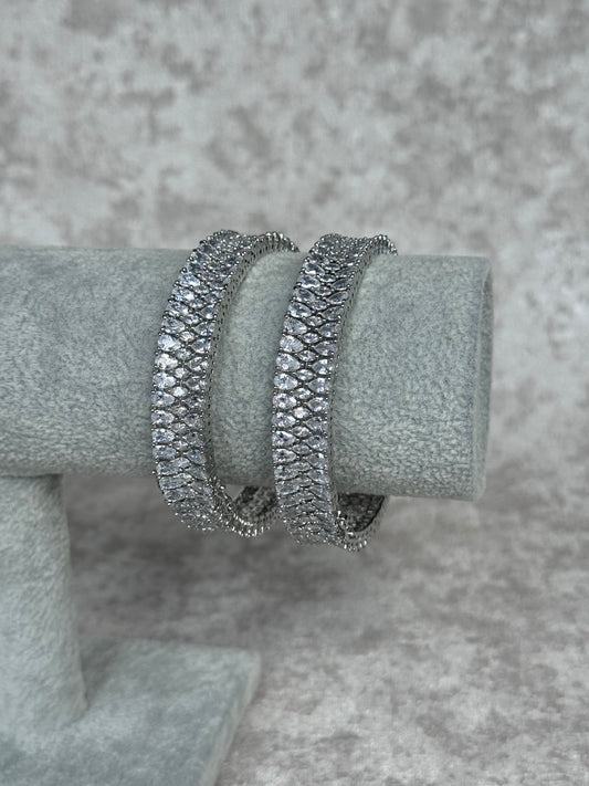 Silver AD Bangle (Set of 2) | The Tara Collection
