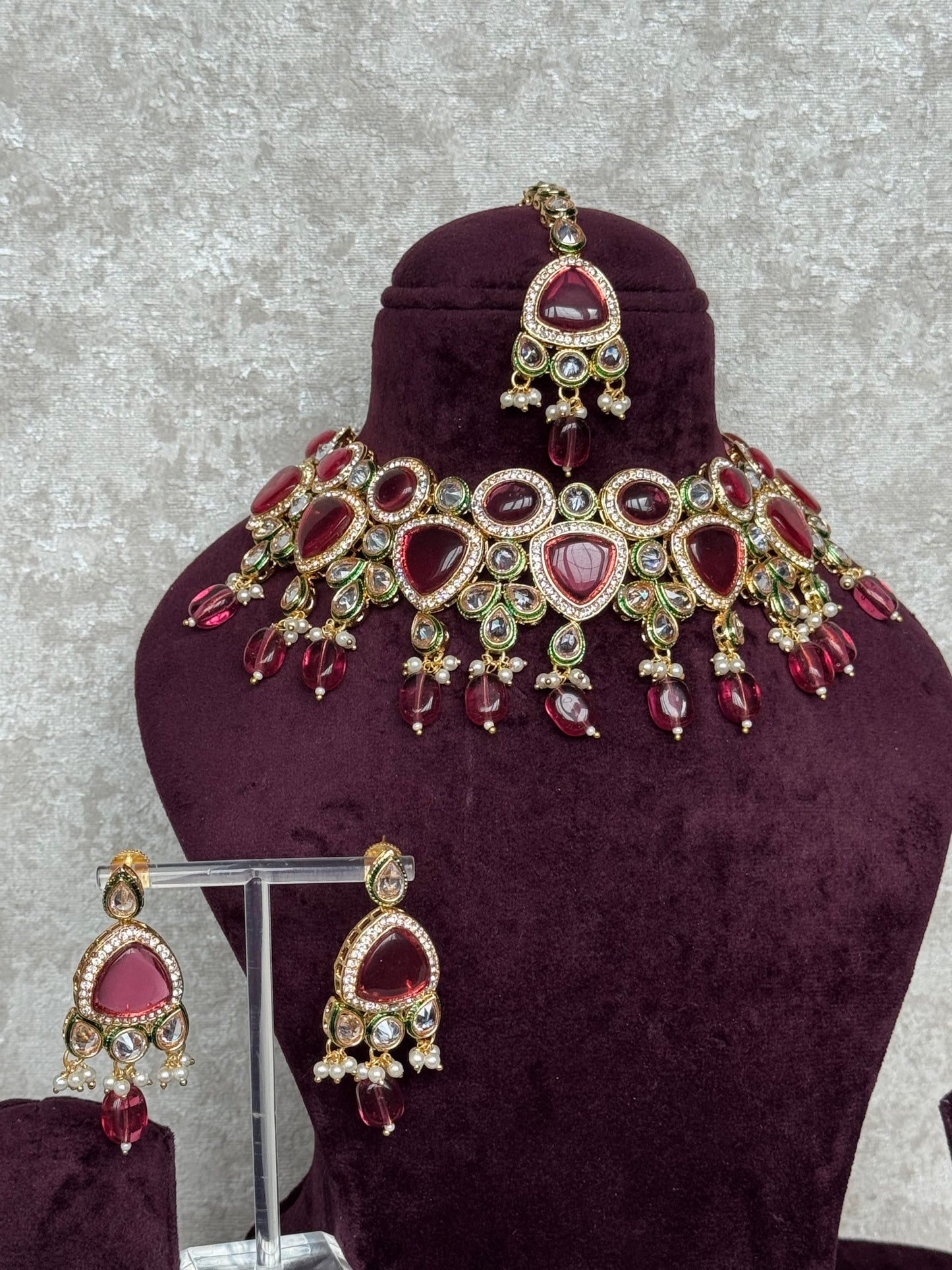 Crystal Stone Style Necklace Set