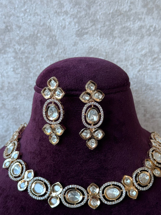 Kundan Slim Necklace Set | The Tara Collection
