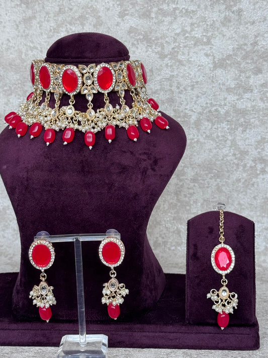 Red Choker Set | The Tara Collection