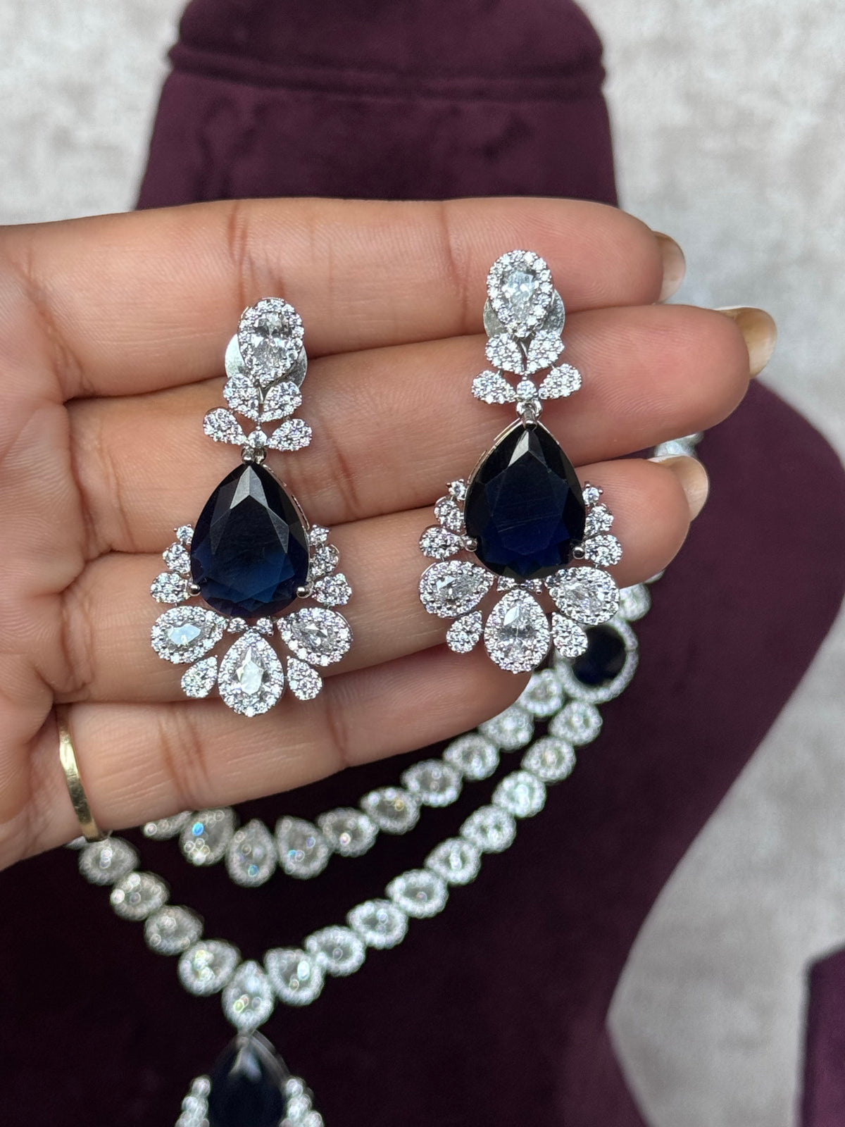 Rhea - American Diamond Necklace Set | The Tara Collection