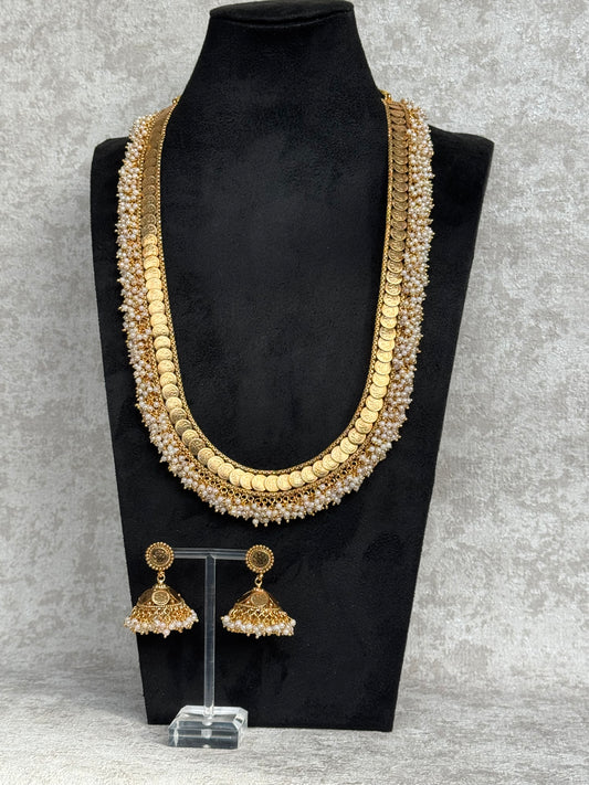 Clustered Pearl Temple Coin Mala Set | The Tara Collection