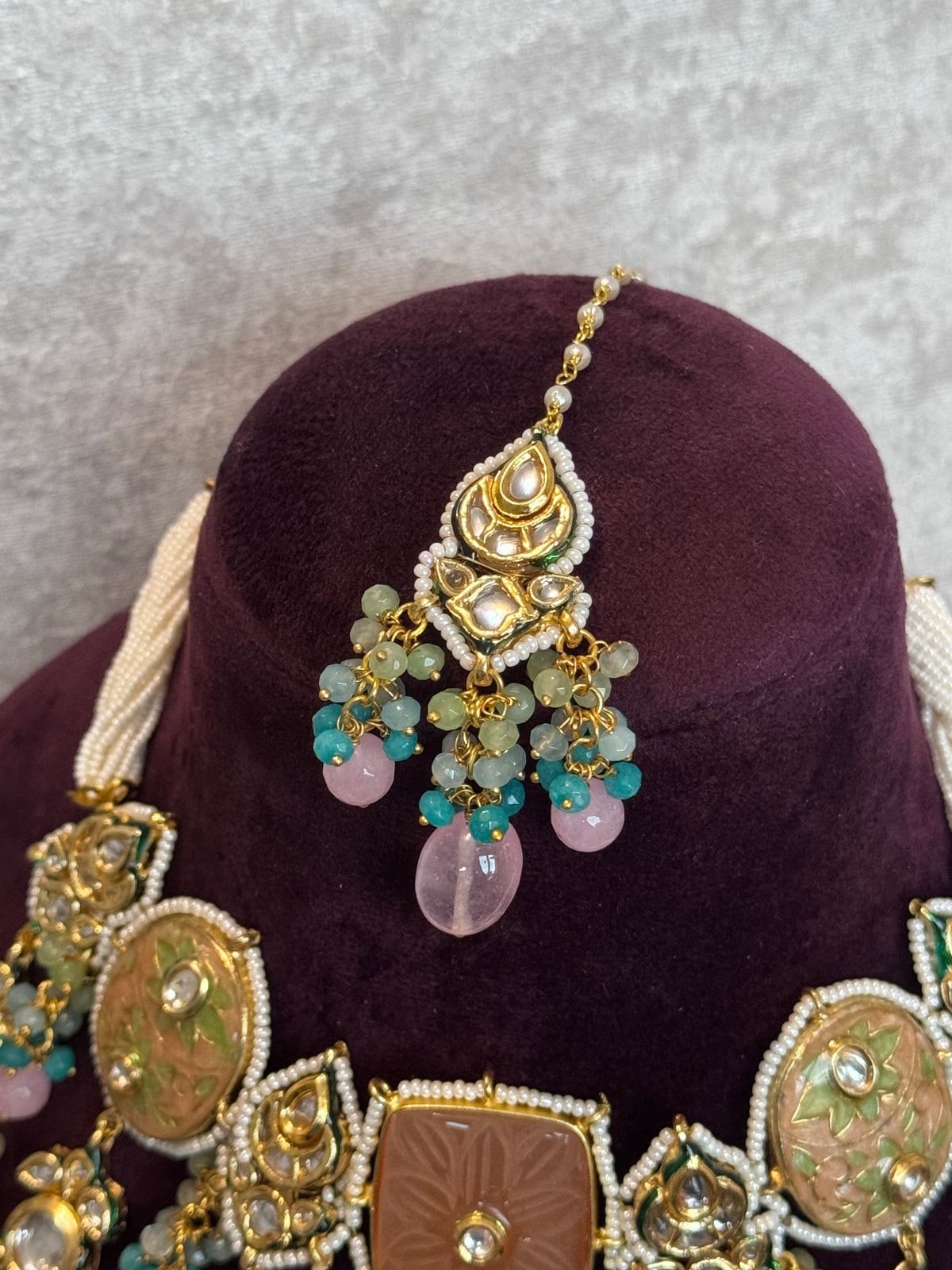 Ishani - Statement Meenakari & Kundan Necklace Set | The Tara Collection