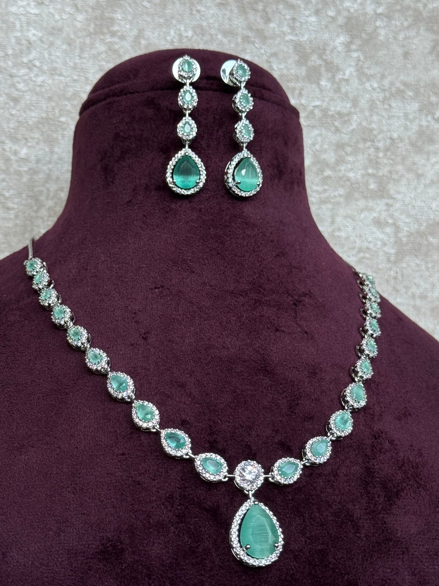 Simple AD Necklace Set | Necklace & Earrings