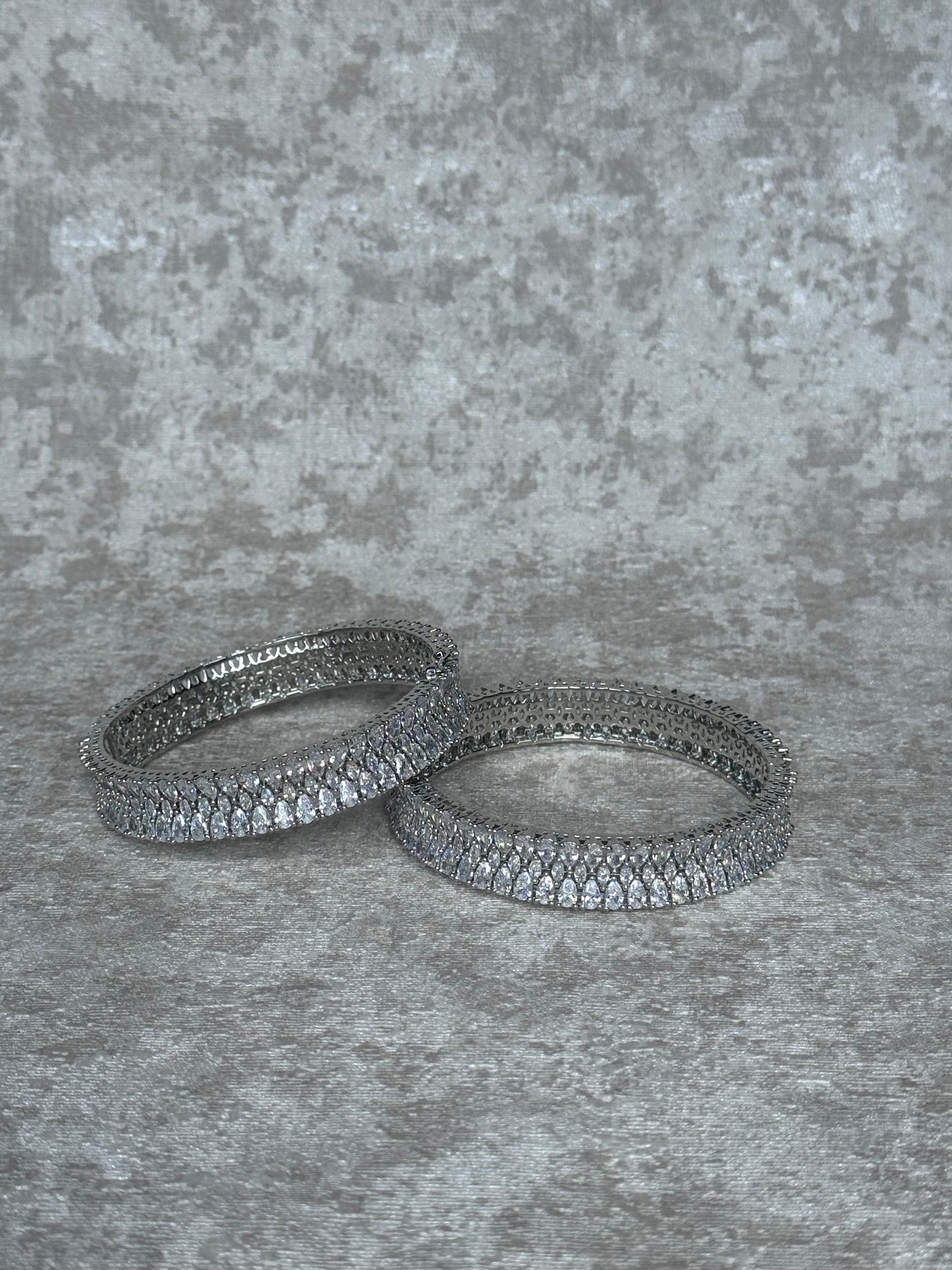 Silver AD Bangle (Set of 2) | The Tara Collection