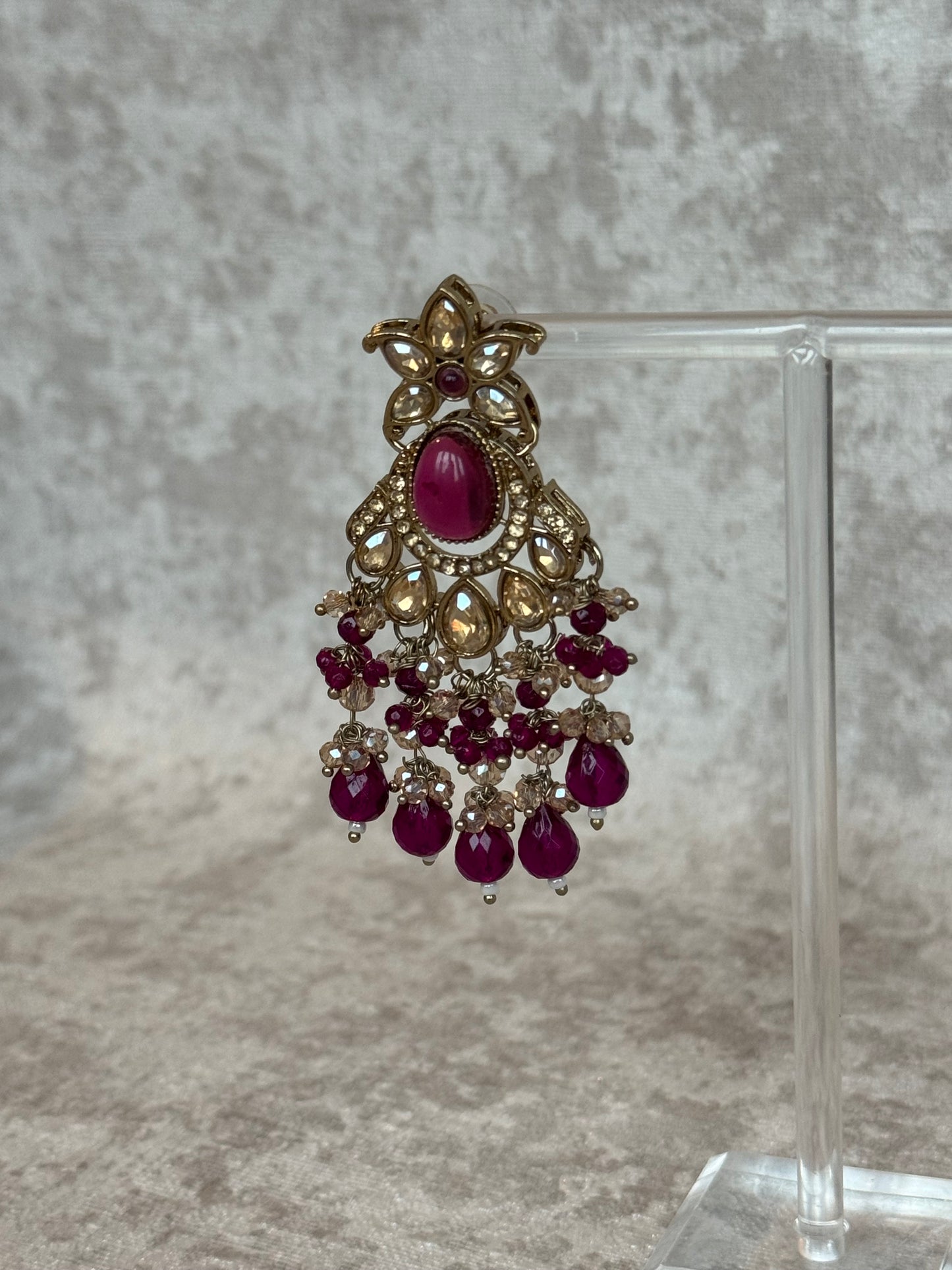 Polki Statement Oval Stone Earrings
