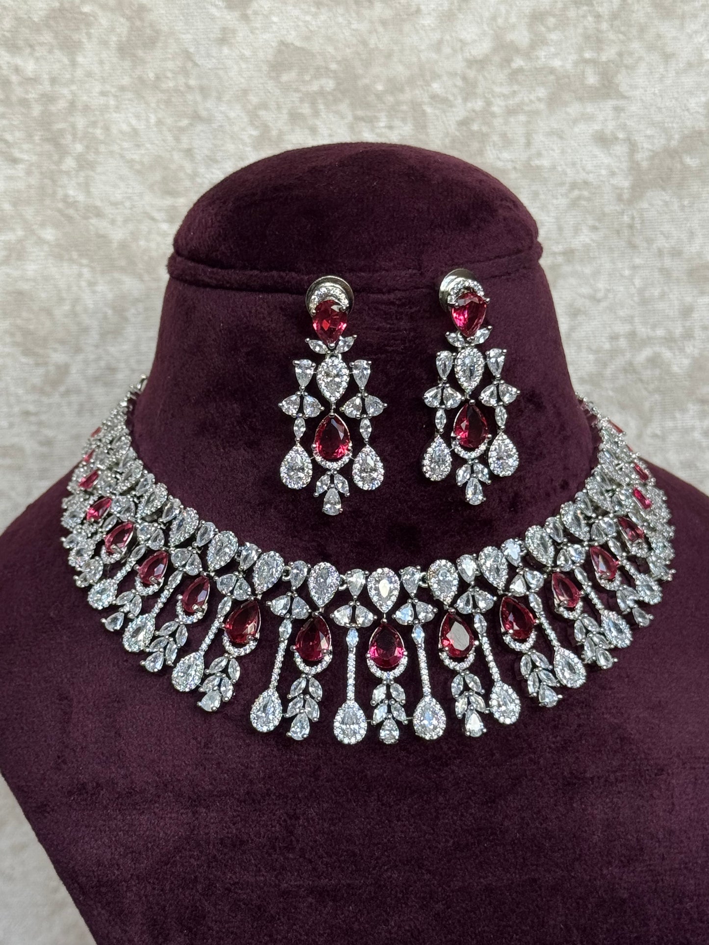 AD Necklace Set | With Statement Earrings